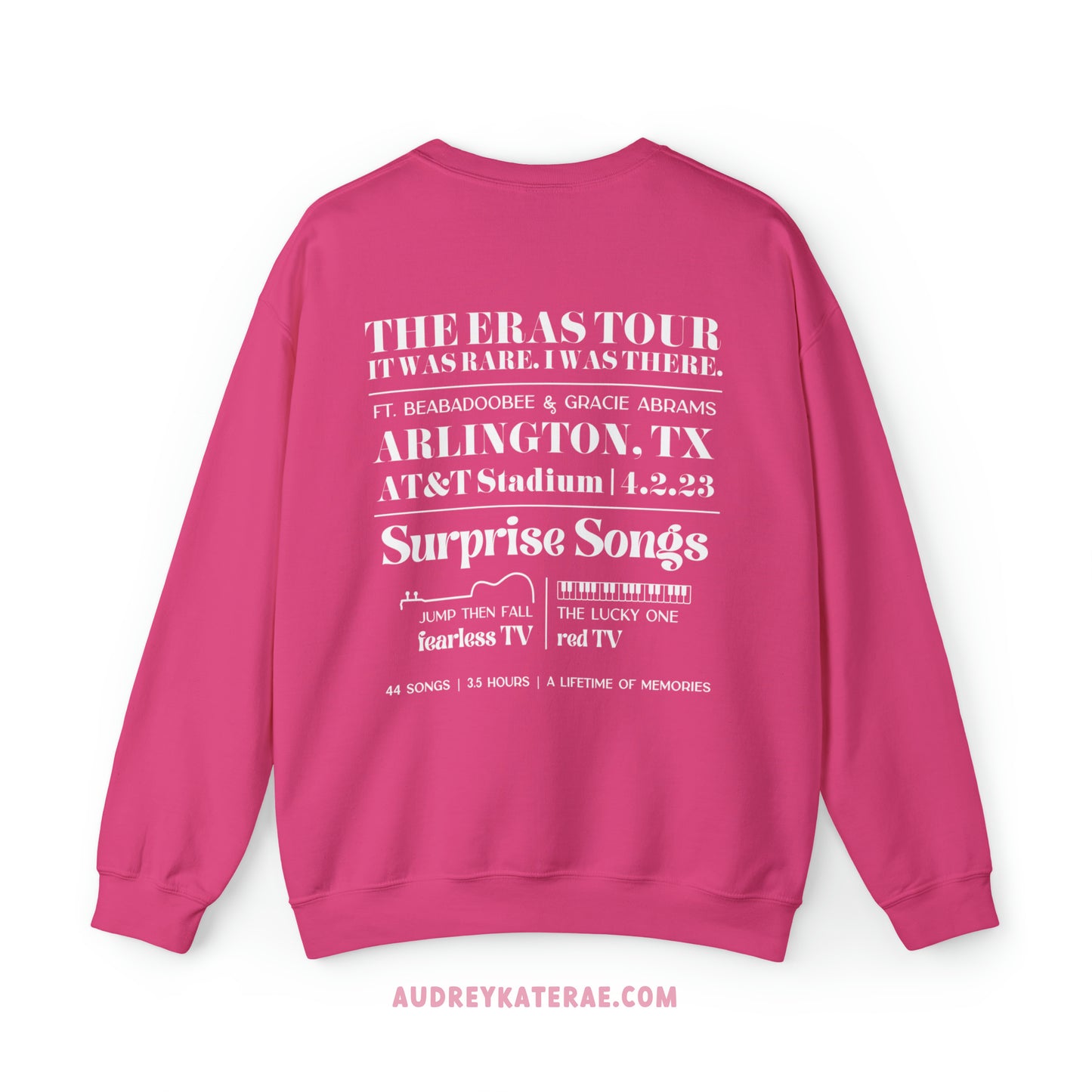 Eras Arlington, TX Night 3 - 4-2-23 - Custom Eras Tour Crewneck, Gildan S-5XL