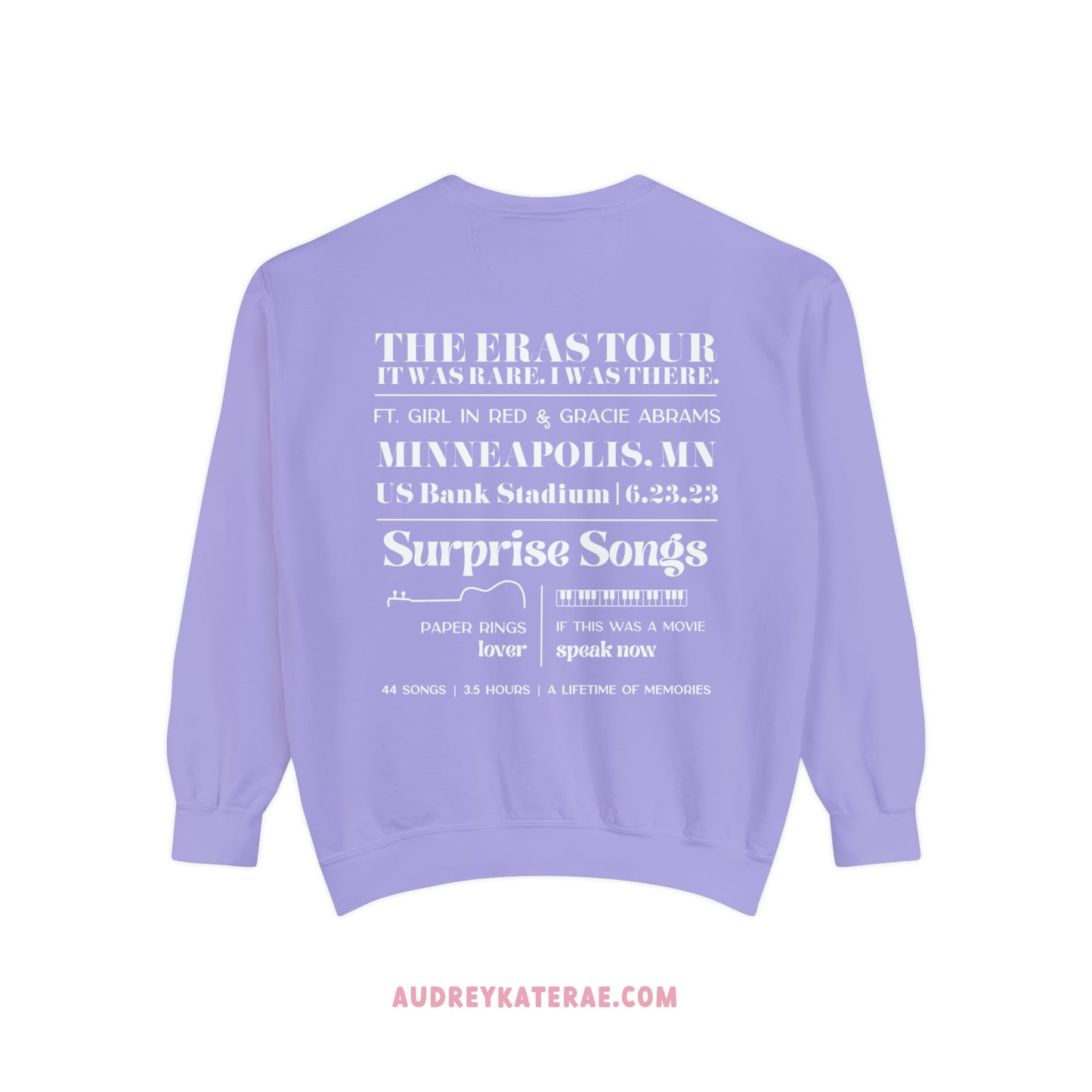 Eras Minneapolis, MN Night 1 - 6-23-23 Custom Eras Tour Crewneck, Comfort Colors