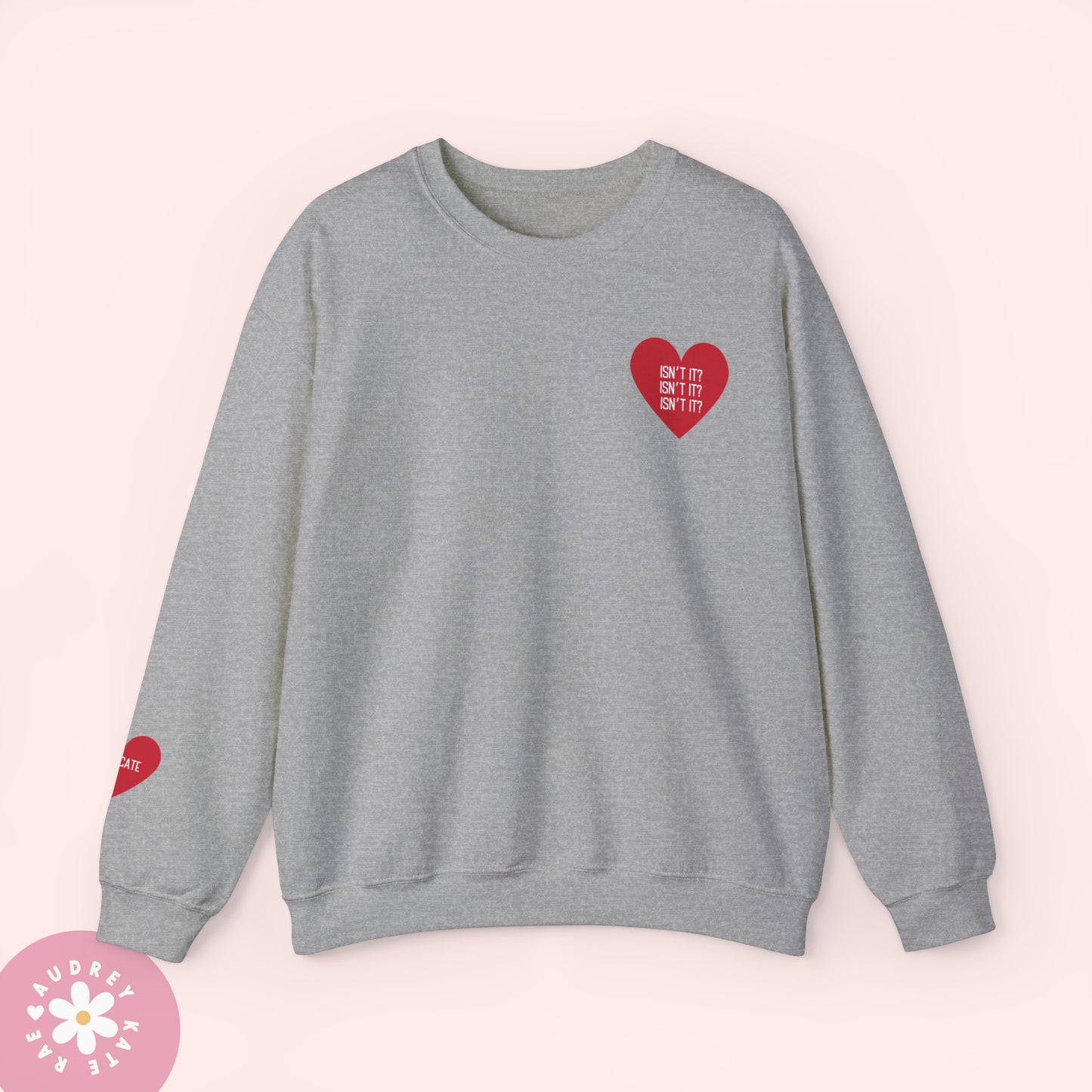 Isn't It x 3 / Delicate - Pocket Heart Unisex Crewneck - S-5XL