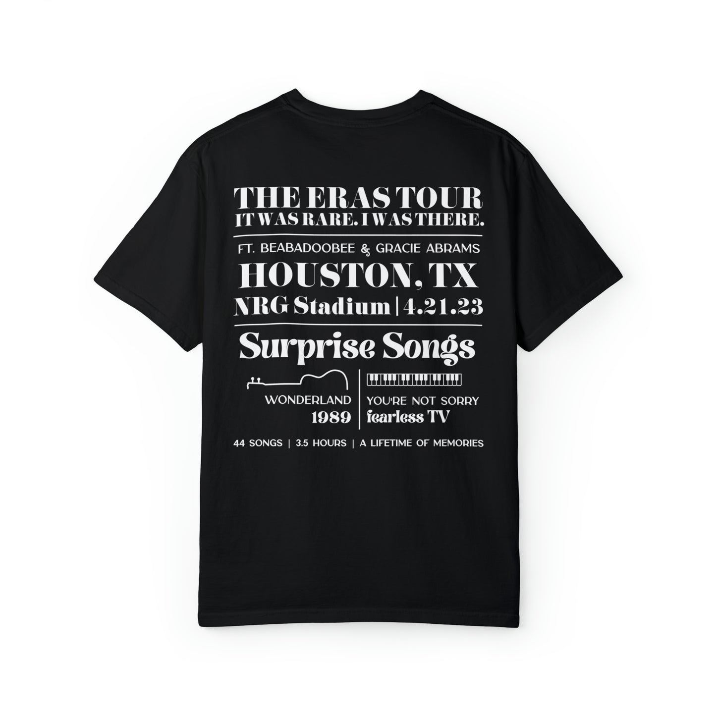 Eras Houston, TX Night 1, 4-21-23, Custom Comfort Colors Eras Tour Tshirt