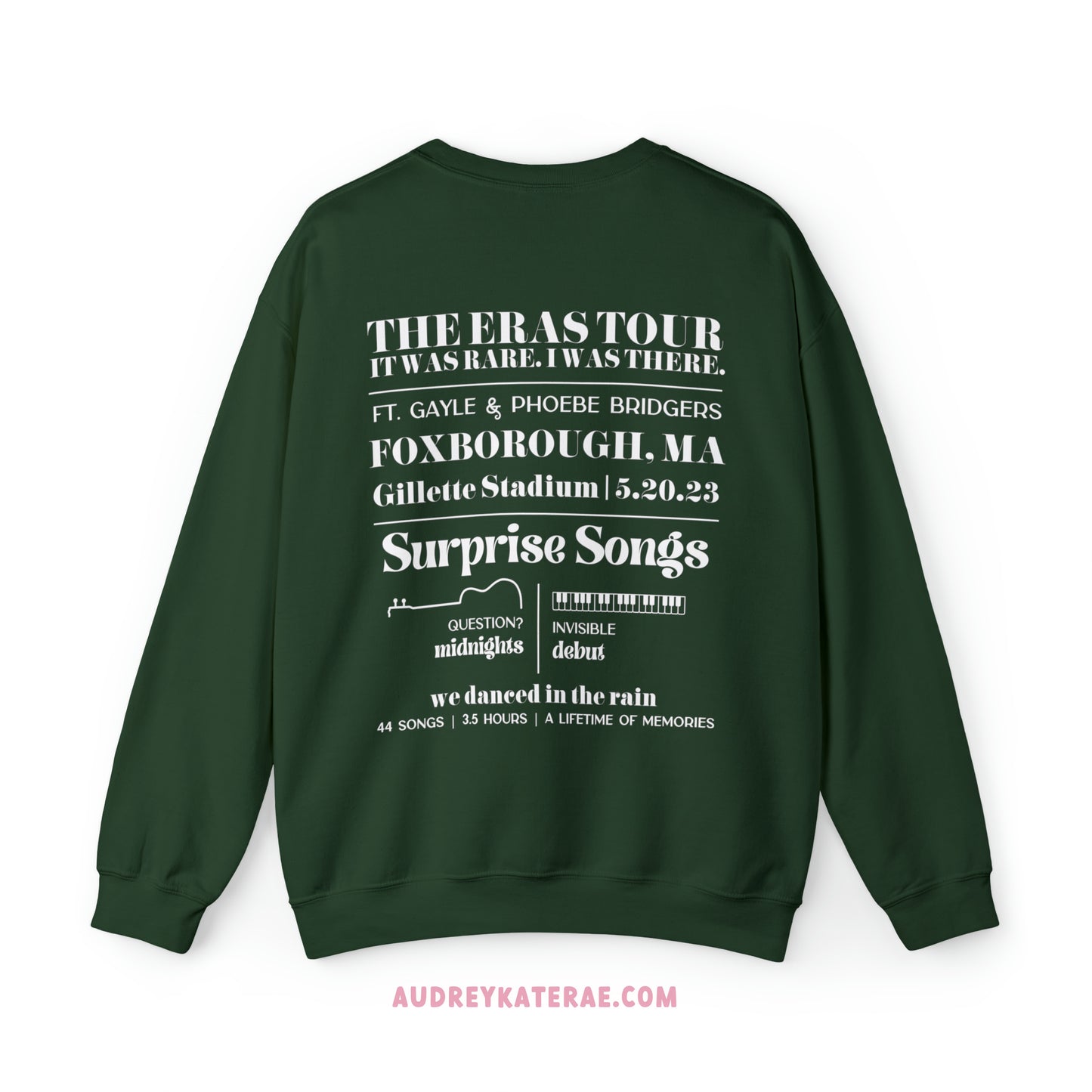 Eras Foxborough, MA Night 2 - 5-20-23 Custom Eras Tour Crewneck, Gildan S-5XL