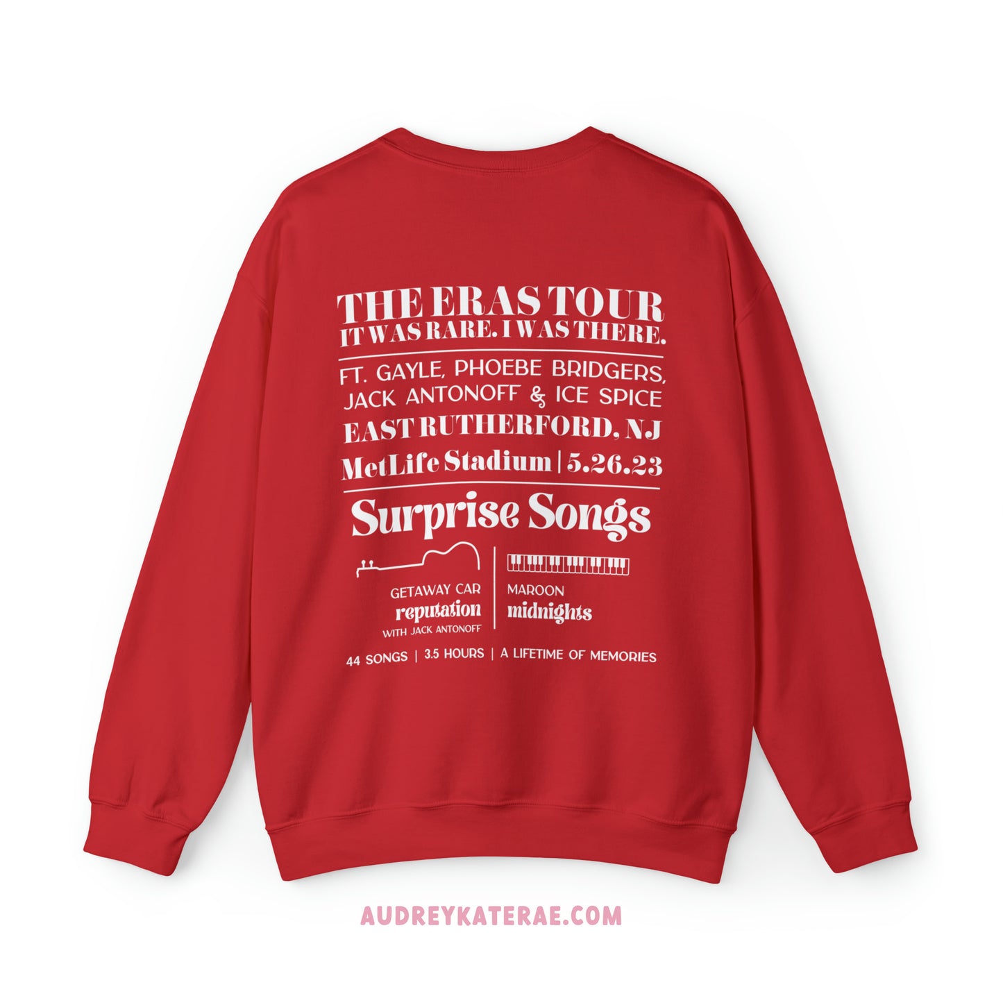 Eras East Rutherford, NJ Night 1 - 5-26-23 Custom Eras Tour Crewneck, Gildan S-5XL