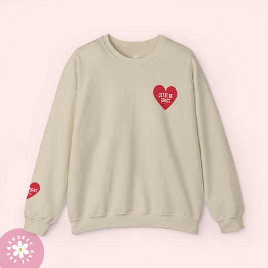 State of Grace / Worthwhile Fight - Pocket Heart Unisex Crewneck - S-5XL