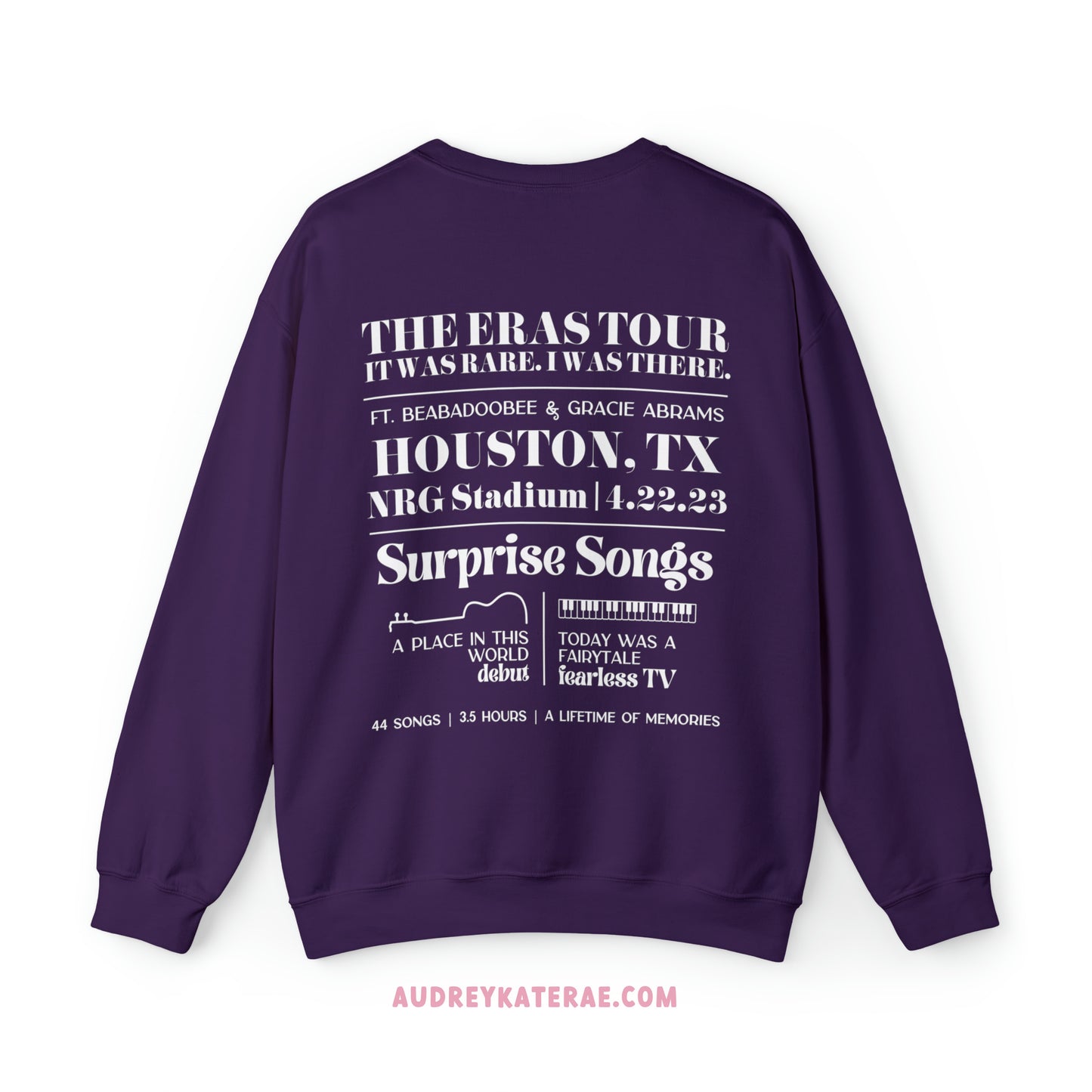 Eras Houston, TX Night 2, 4-22-23, Custom Gildan Eras Tour Crewneck