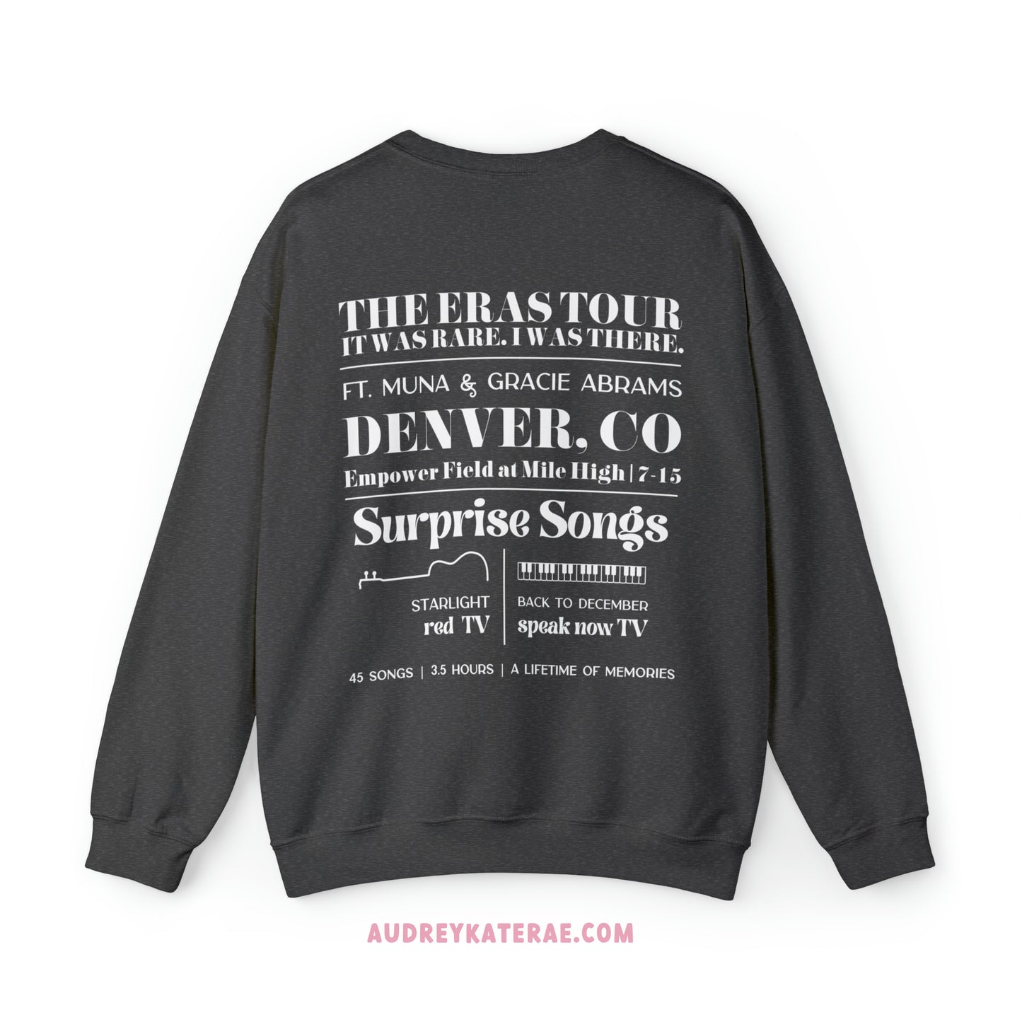 Eras Denver, CO Night 2 - 7-15-23 Custom Eras Tour Crewneck, Gildan S-5XL