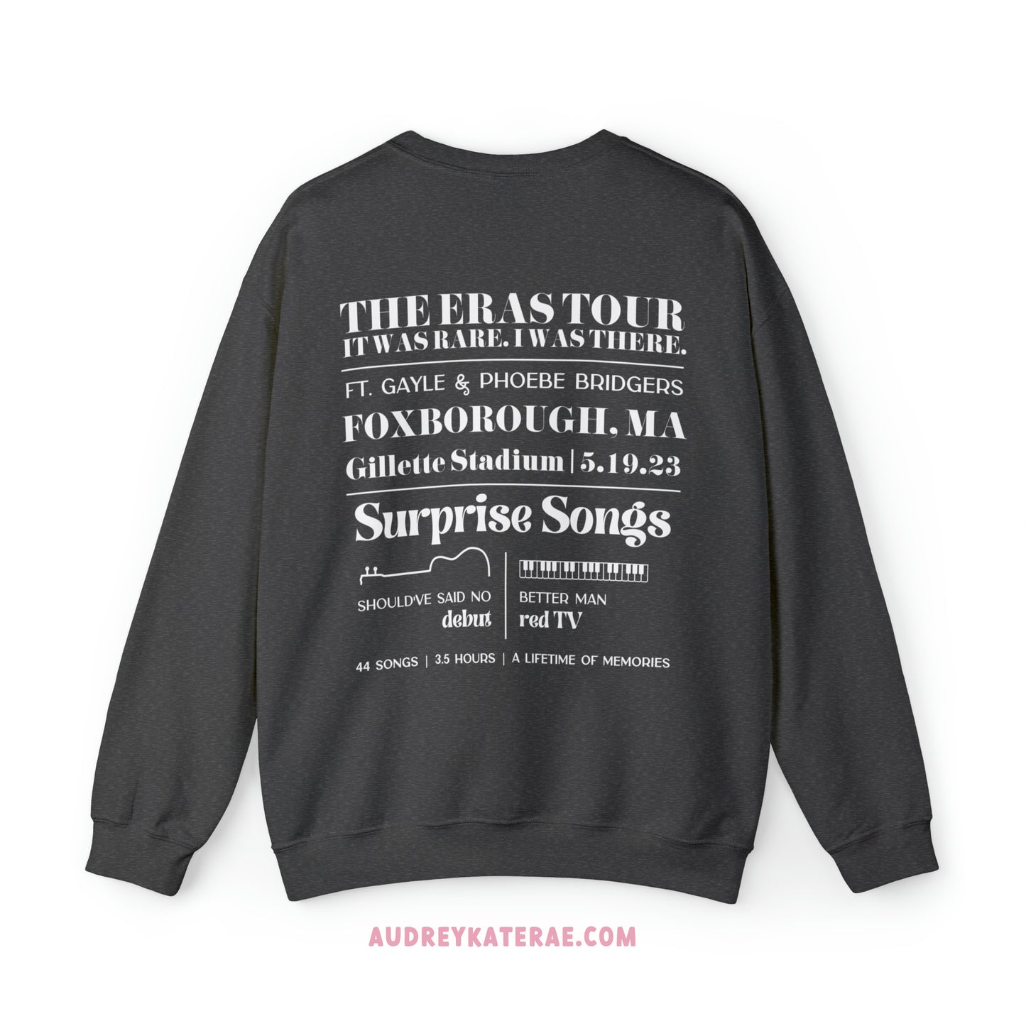 Eras Foxborough, MA Night 1 - 5-19-23 Custom Eras Tour Crewneck, Gildan S-5XL