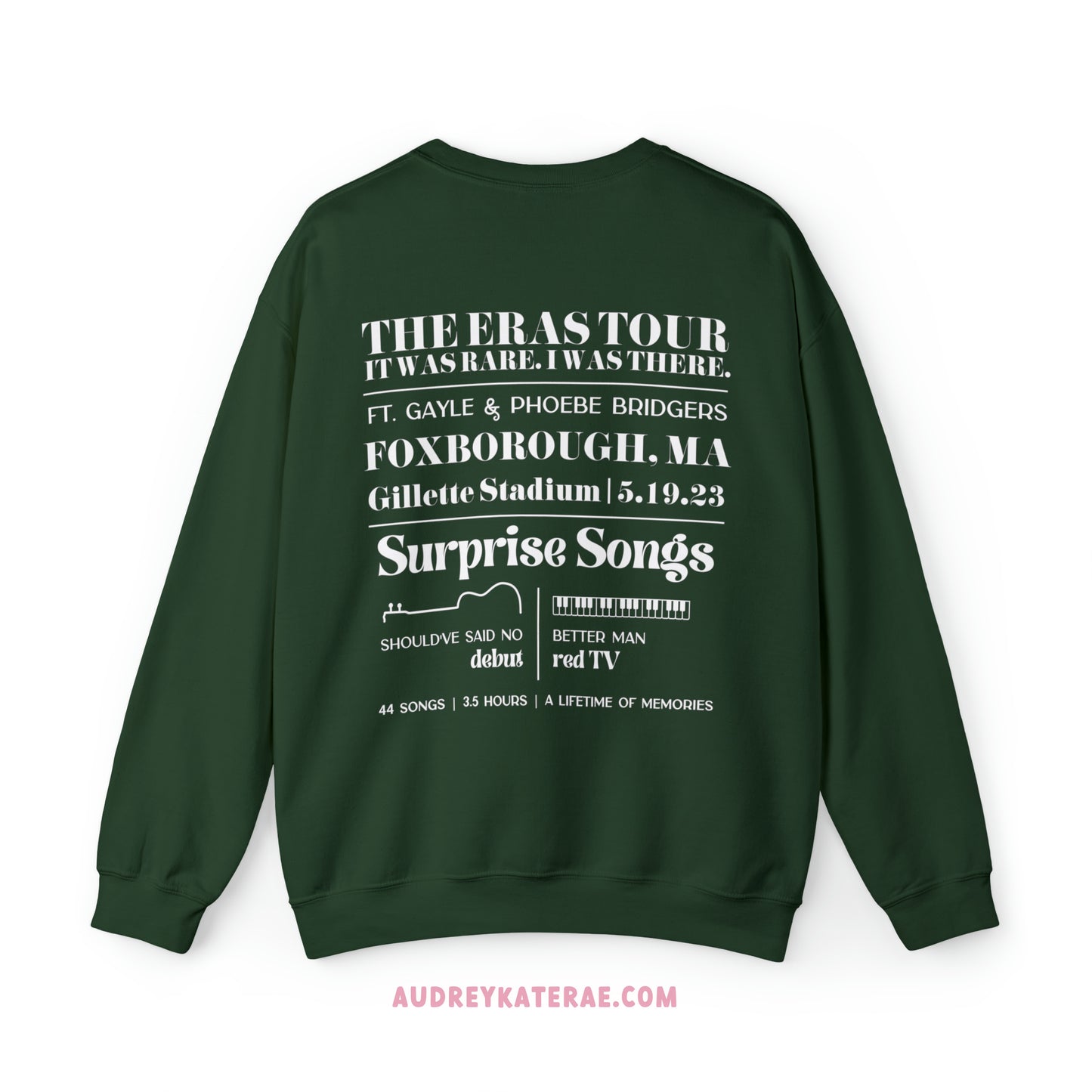 Eras Foxborough, MA Night 1 - 5-19-23 Custom Eras Tour Crewneck, Gildan S-5XL