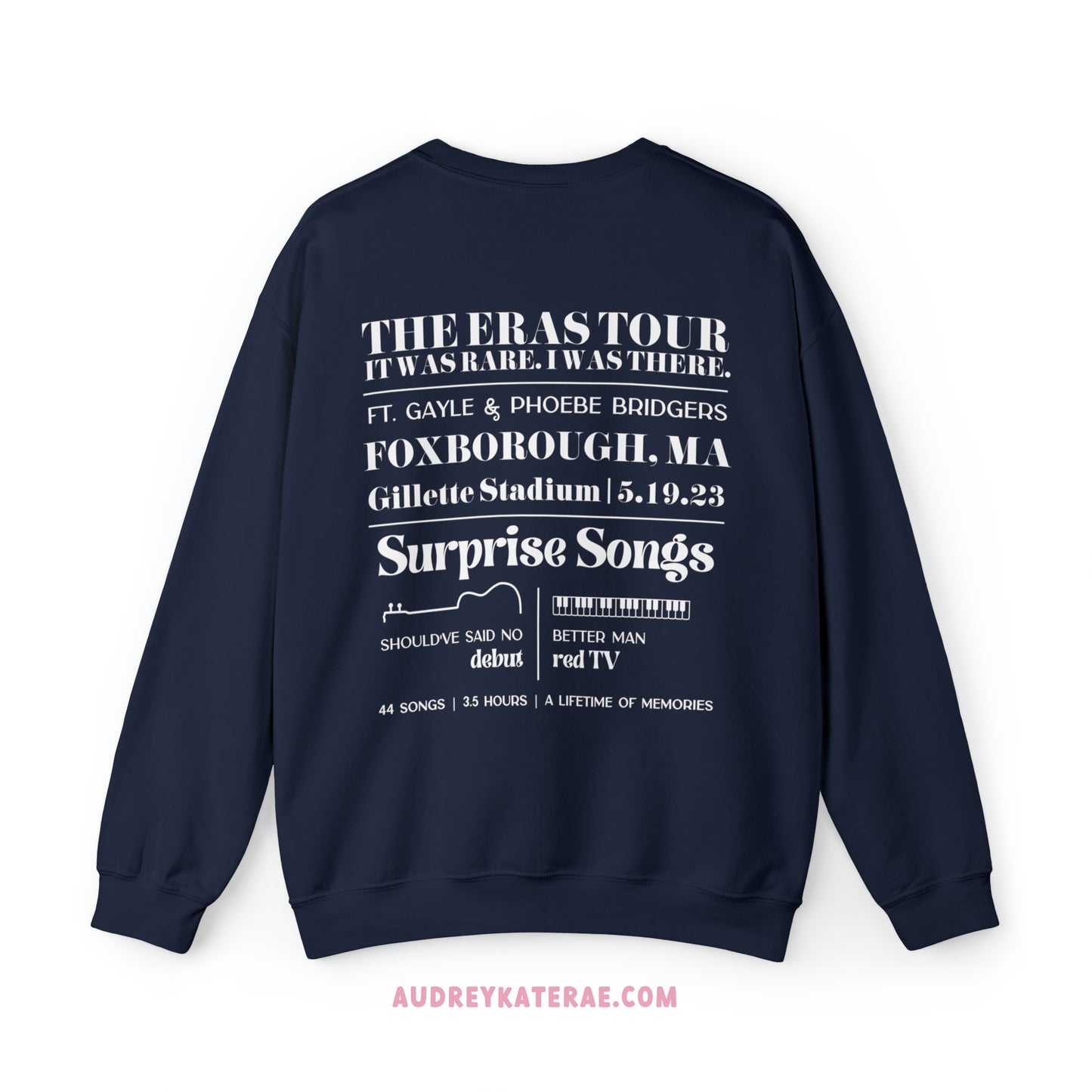 Eras Foxborough, MA Night 1 - 5-19-23 Custom Eras Tour Crewneck, Gildan S-5XL