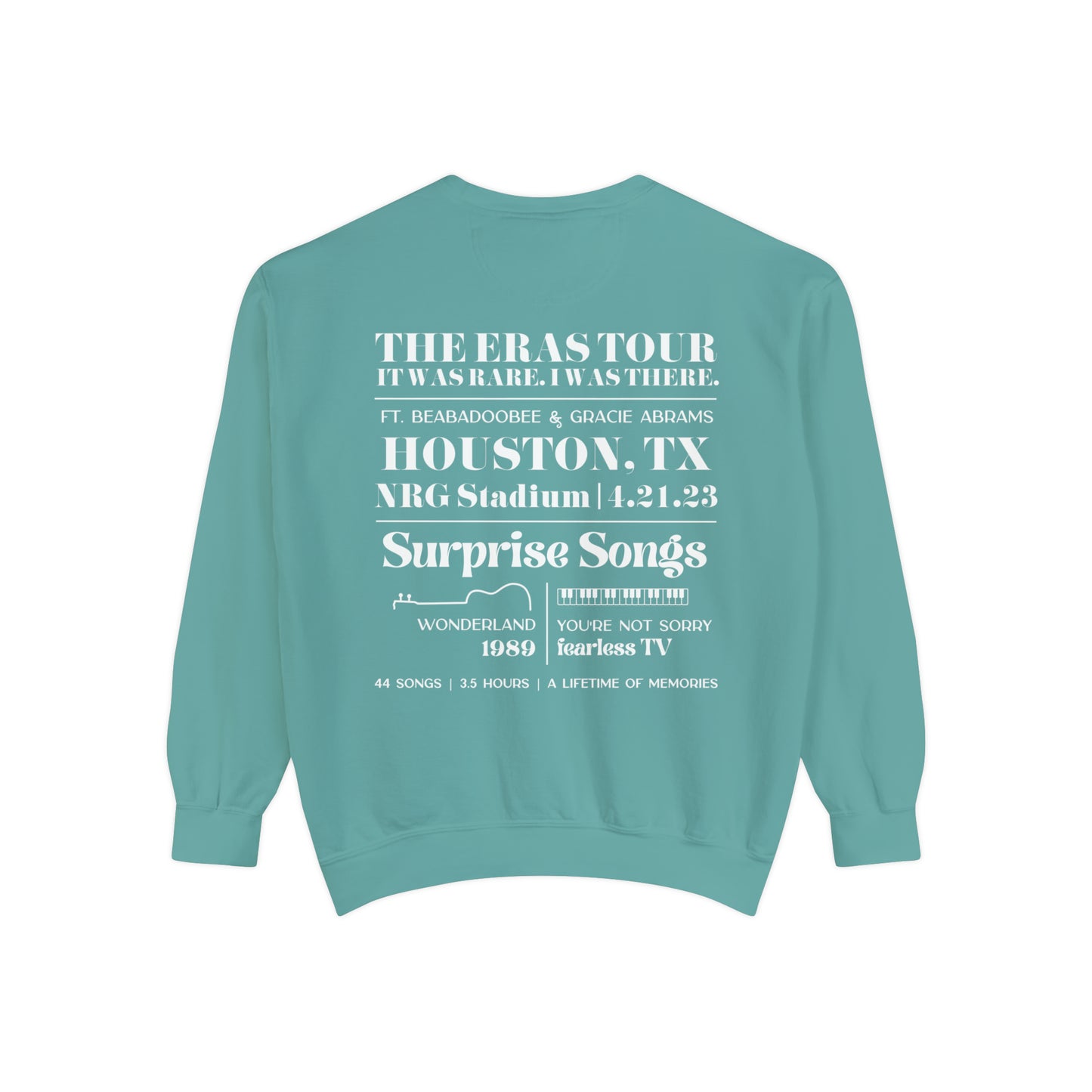 Eras Houston, TX Night 1, 4-21-23, Custom Eras Tour Crewneck, Comfort Colors