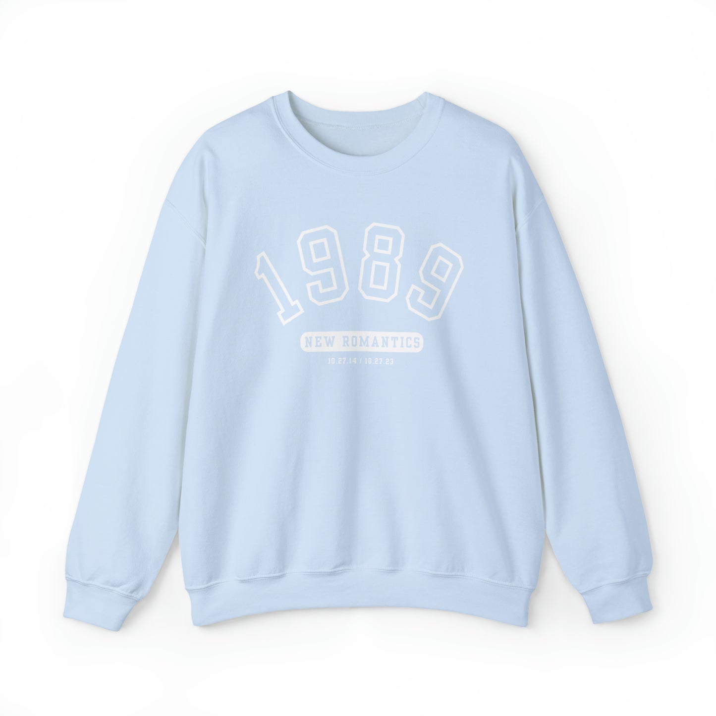 New Romantics 1989 TV - New York Varsity Style Light Blue - Gildan Crewneck