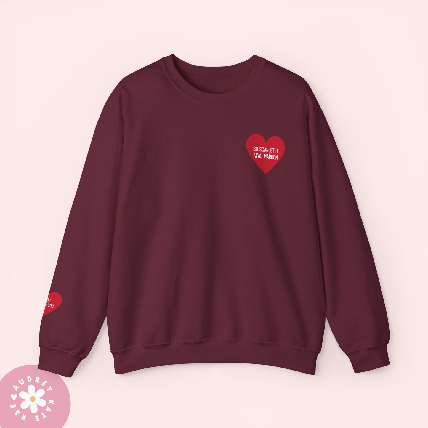 So Scarlet it was Maroon / And I Chose You - Pocket Heart Unisex Crewneck - S-5XL