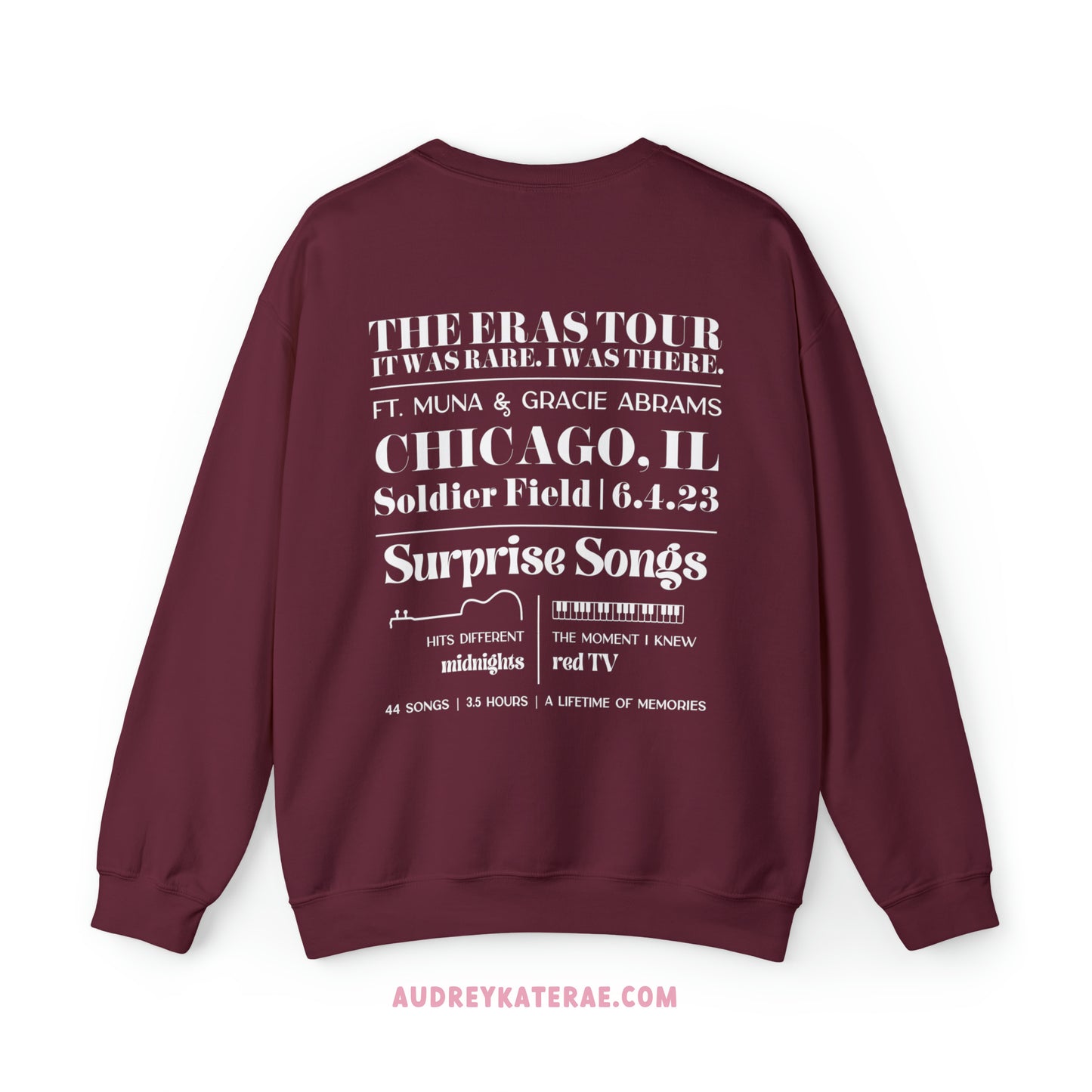 Eras Chicago, IL Night 3 - 6-4-23 Custom Eras Tour Crewneck, Gildan S-5XL