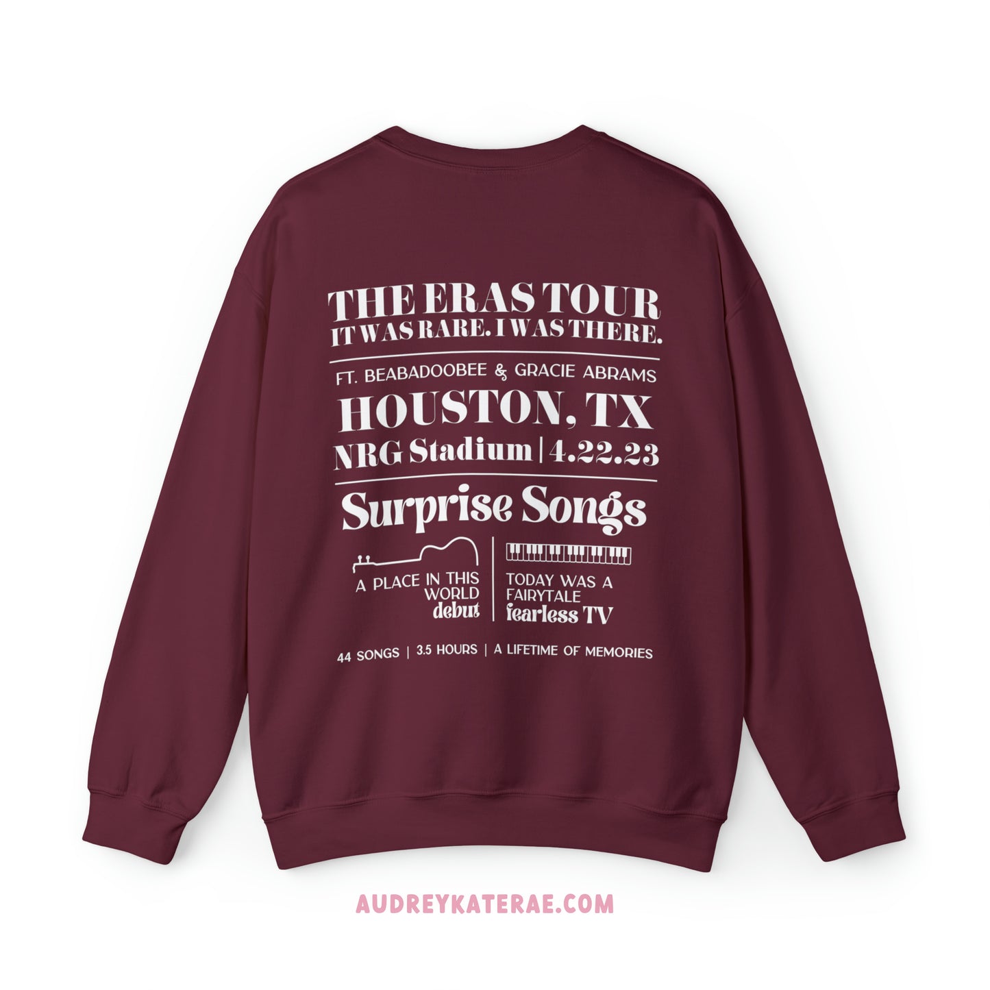 Eras Houston, TX Night 2, 4-22-23, Custom Gildan Eras Tour Crewneck