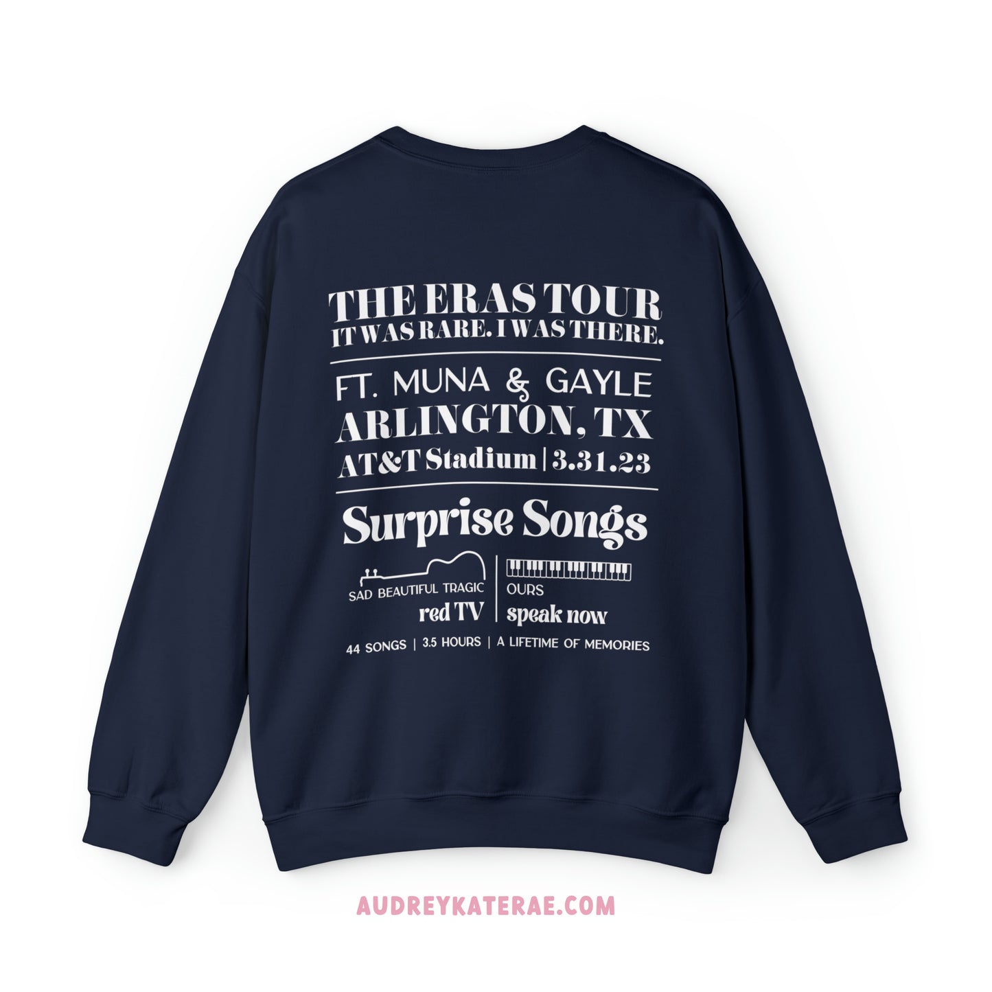 Eras Arlington, TX Night 1 - 3-31-23 - Custom Eras Tour Crewneck, Gildan S-5XL