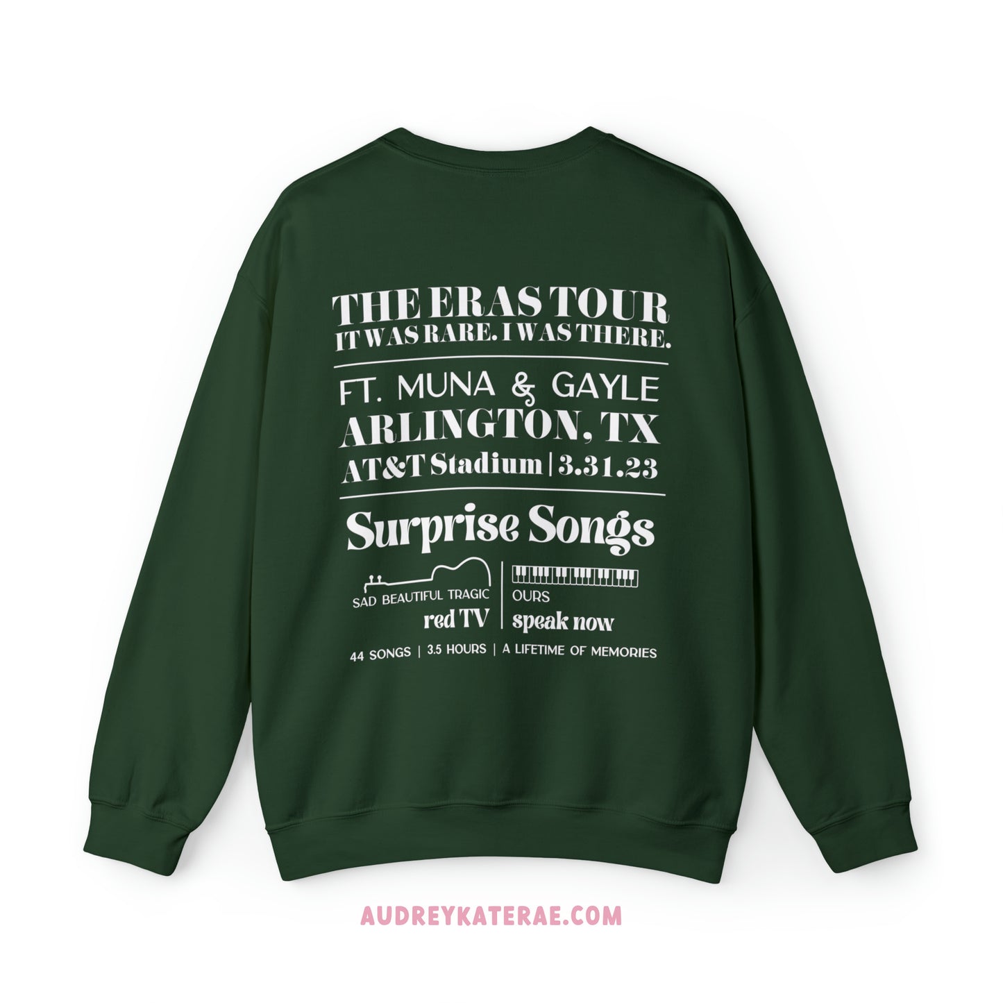 Eras Arlington, TX Night 1 - 3-31-23 - Custom Eras Tour Crewneck, Gildan S-5XL