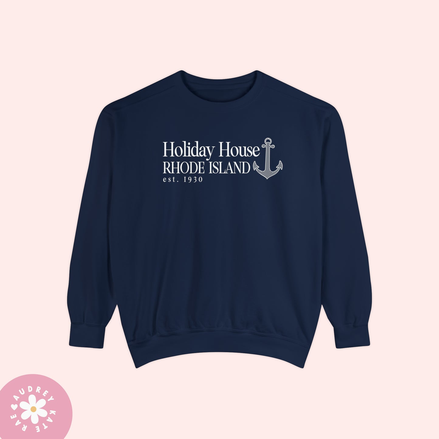 Holiday House, Rhode Island - Folklore LGAD Comfort Colors Crewneck Sweatshirt