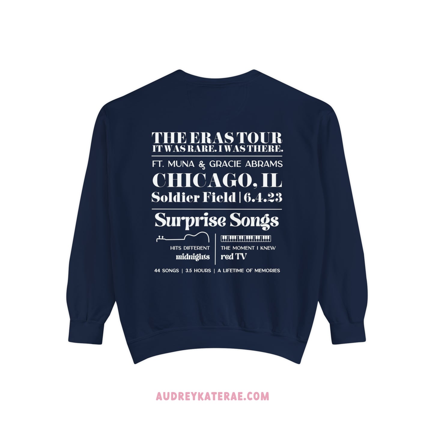 Eras Chicago, IL Night 3 - 6-4-23 Custom Eras Tour Crewneck, Comfort Colors