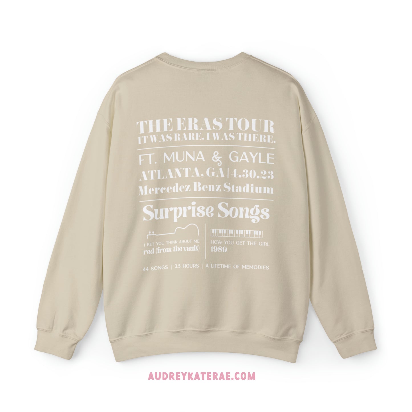 Eras Atlanta, GA Night 3, 4-30-23, Custom Eras Tour Crewneck, Gildan S-5XL