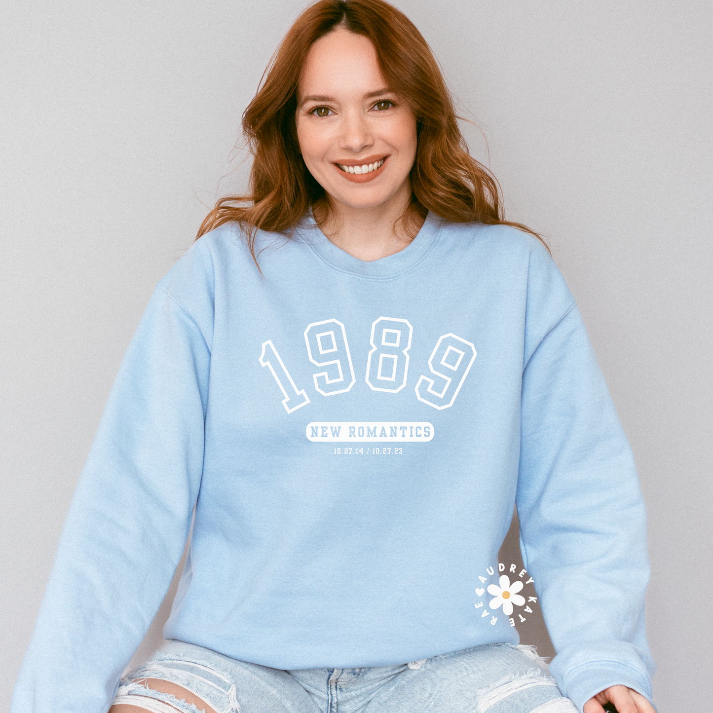 New Romantics 1989 TV - New York Varsity Style Light Blue - Gildan Crewneck