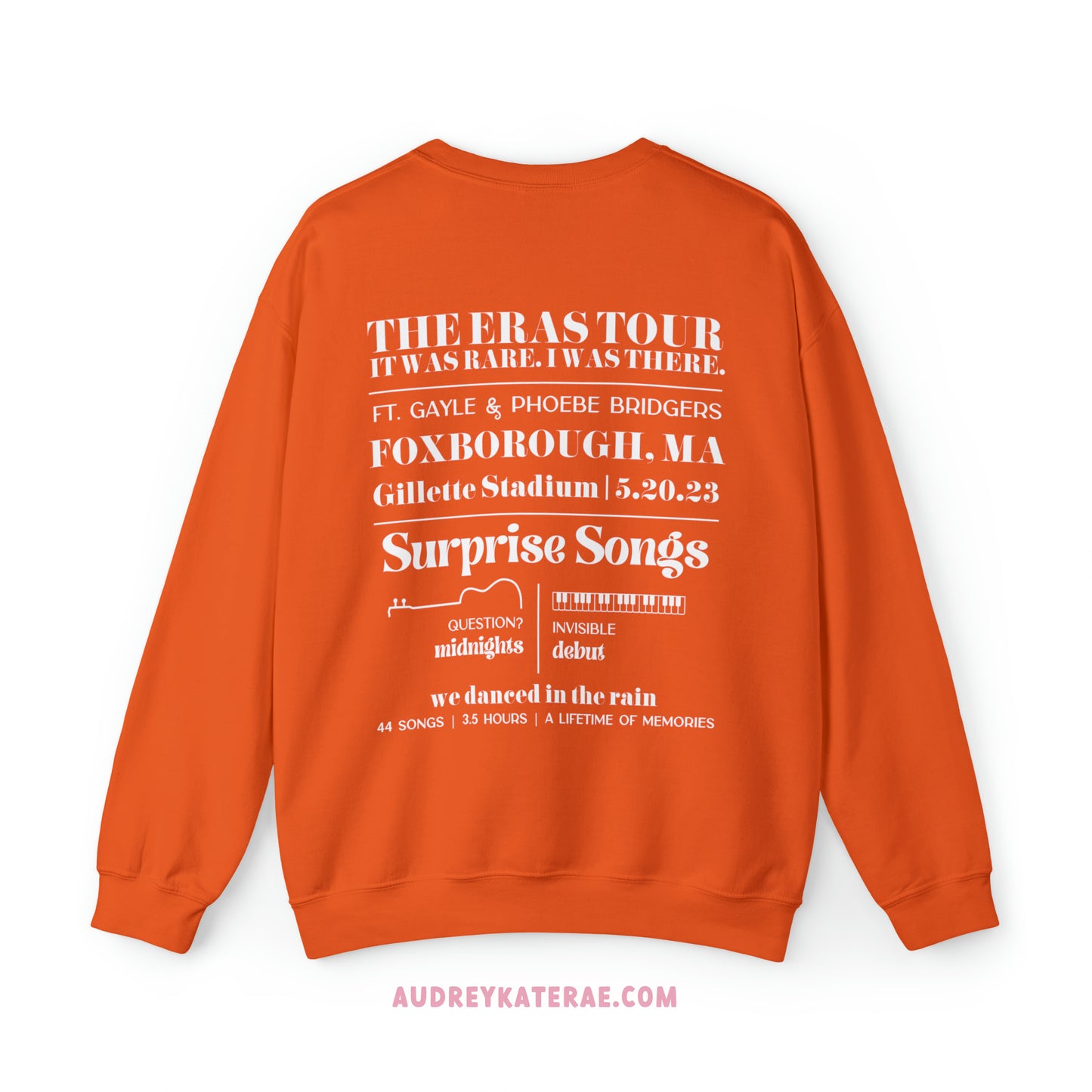 Eras Foxborough, MA Night 2 - 5-20-23 Custom Eras Tour Crewneck, Gildan S-5XL