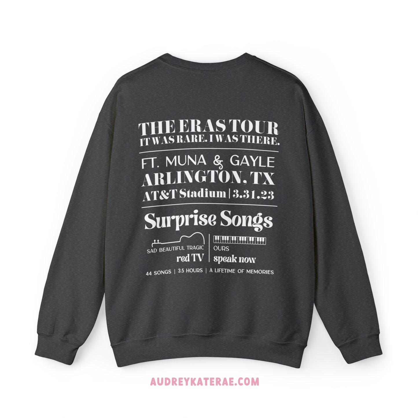 Eras Arlington, TX Night 1 - 3-31-23 - Custom Eras Tour Crewneck, Gildan S-5XL