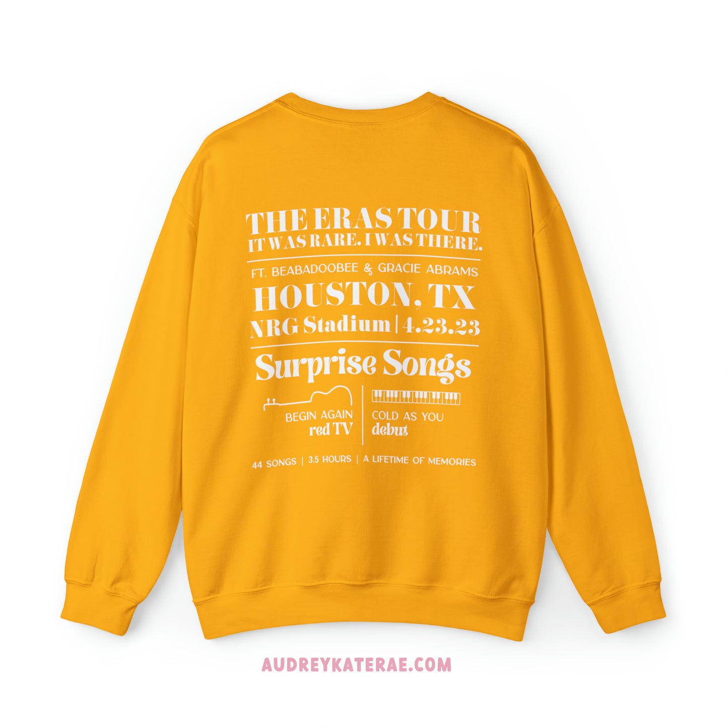 Eras Houston, TX Night 3, 4-23-23, Custom Gildan Eras Tour Crewneck