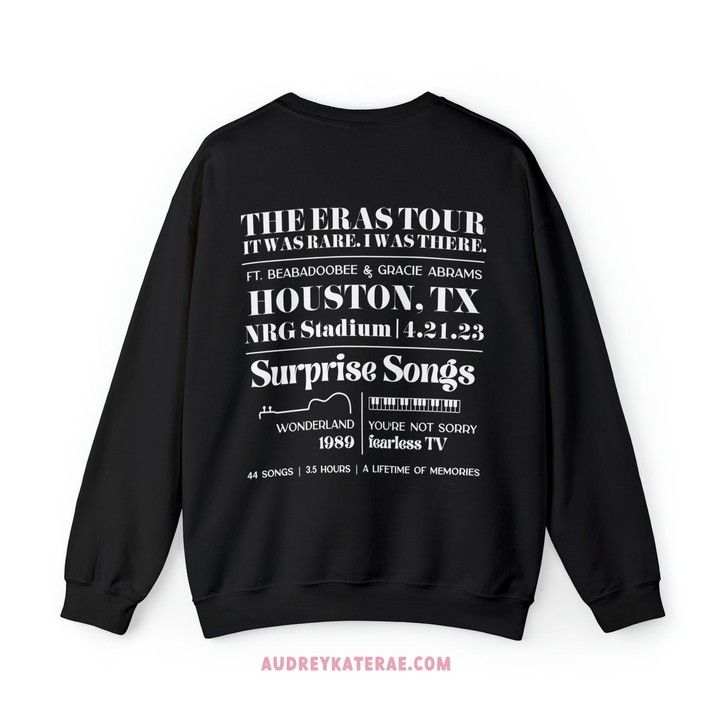 Eras Houston, TX Night 1, 4-21-23, Custom Gildan Eras Tour Crewneck