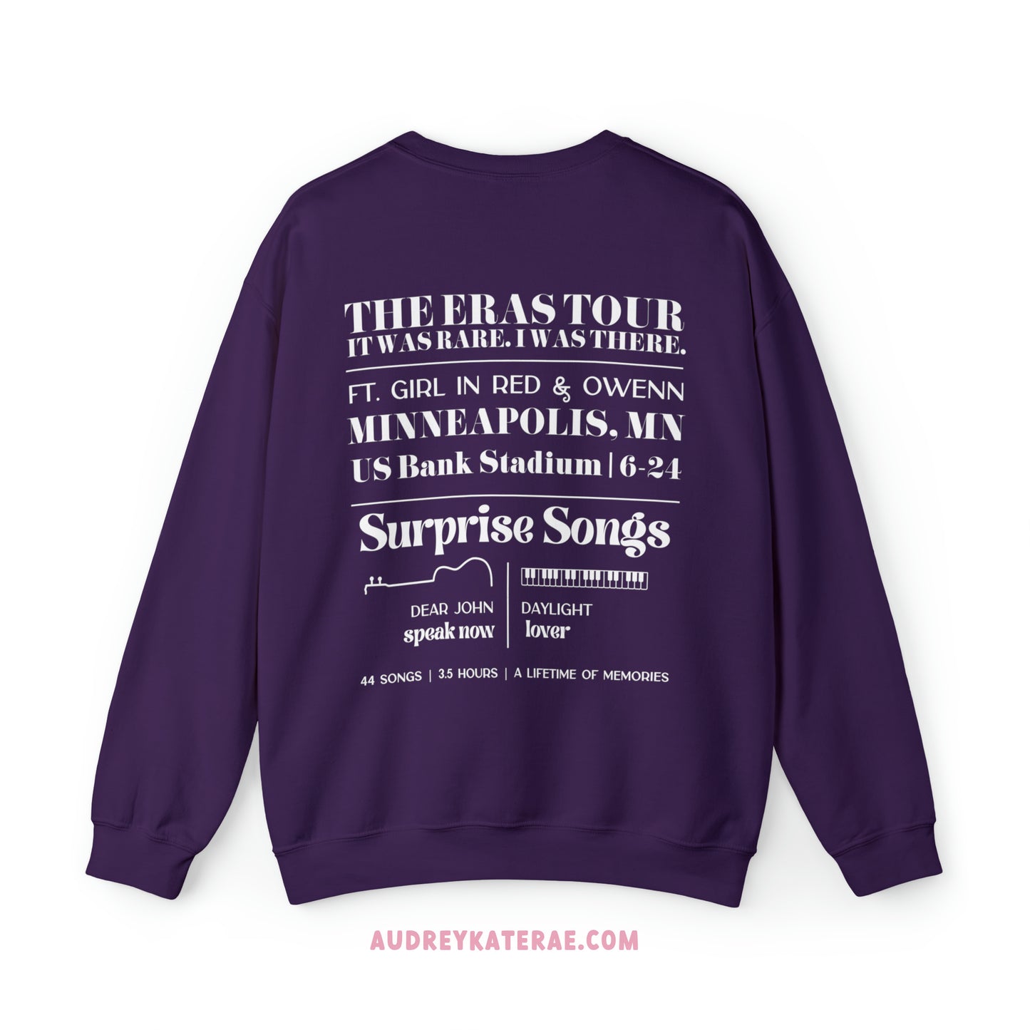 Eras Minneapolis, MN Night 2 - 6-24-23 Custom Eras Tour Crewneck, Gildan S-5XL