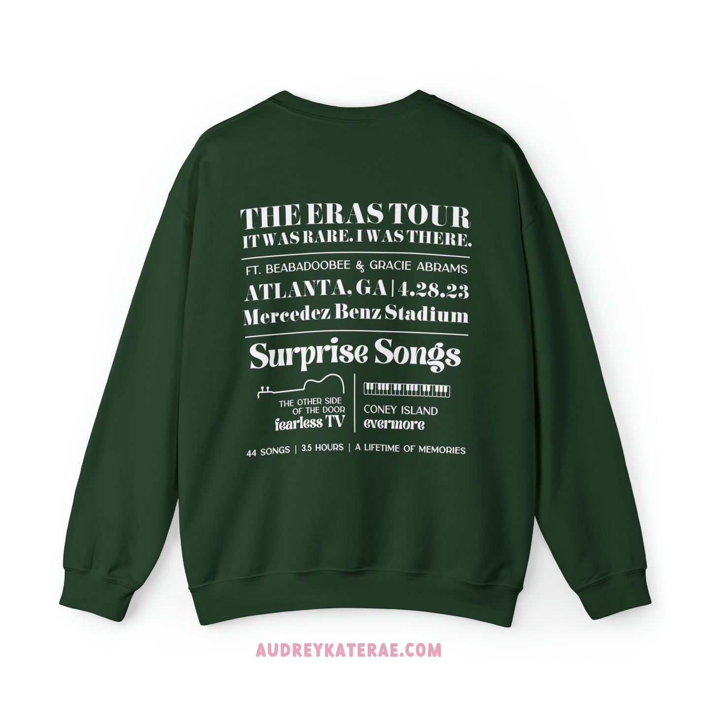 Eras Atlanta, GA Night 1, 4-28-23, Custom Eras Tour Crewneck, Gildan S-5XL