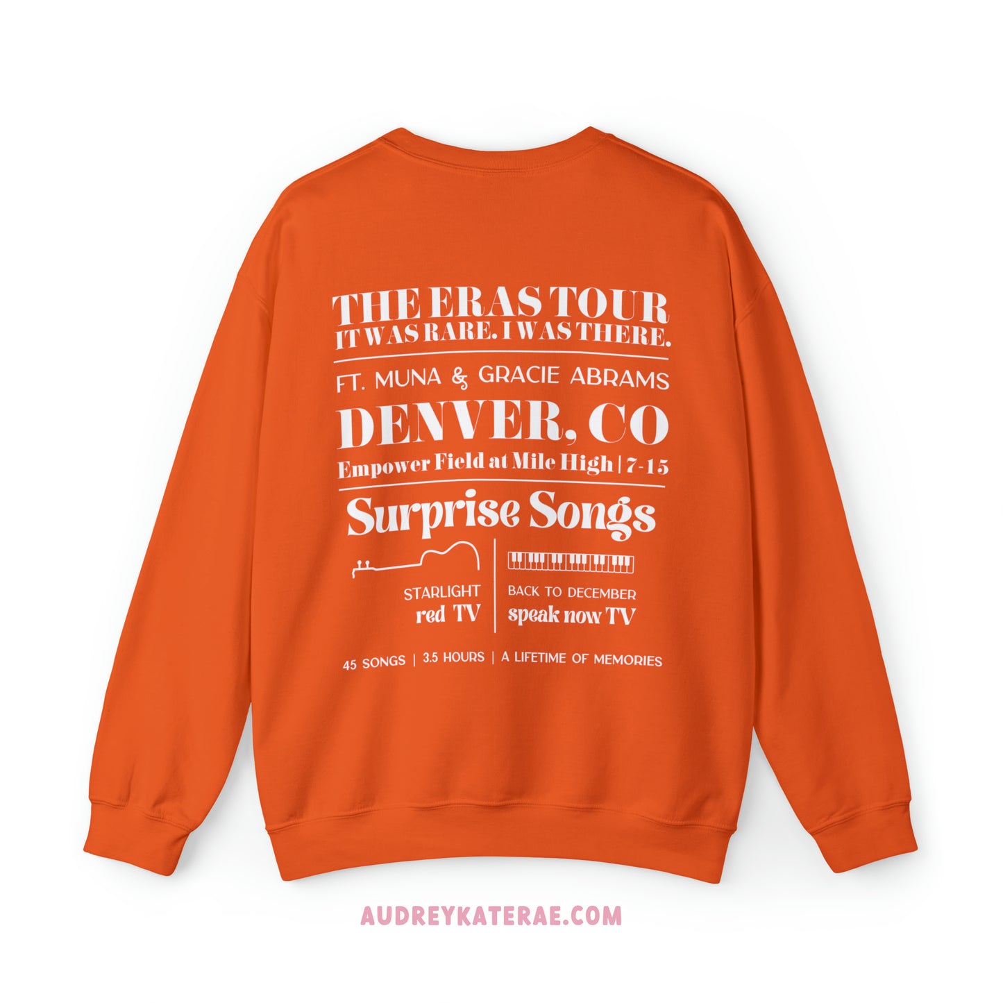 Eras Denver, CO Night 2 - 7-15-23 Custom Eras Tour Crewneck, Gildan S-5XL