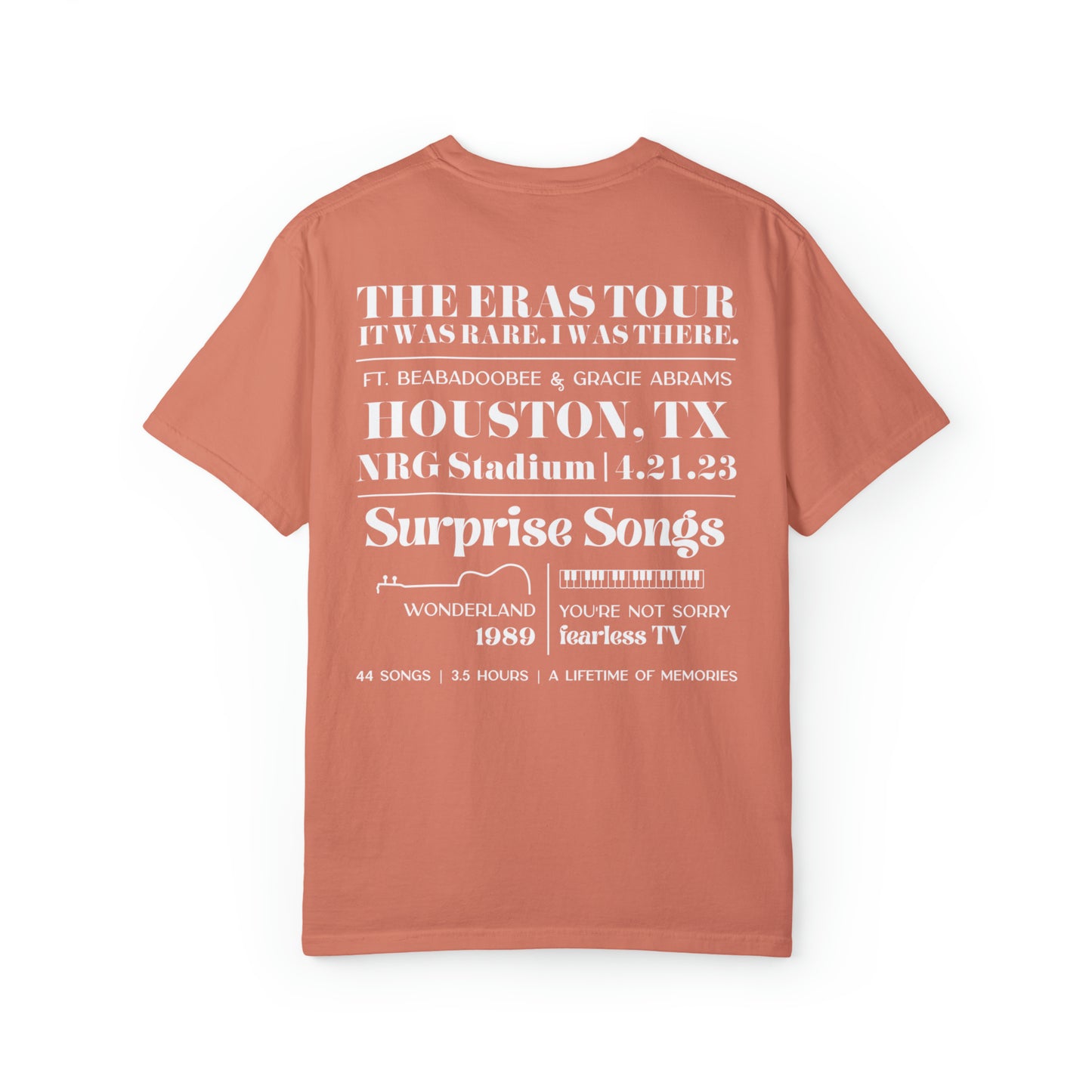 Eras Houston, TX Night 1, 4-21-23, Custom Comfort Colors Eras Tour Tshirt