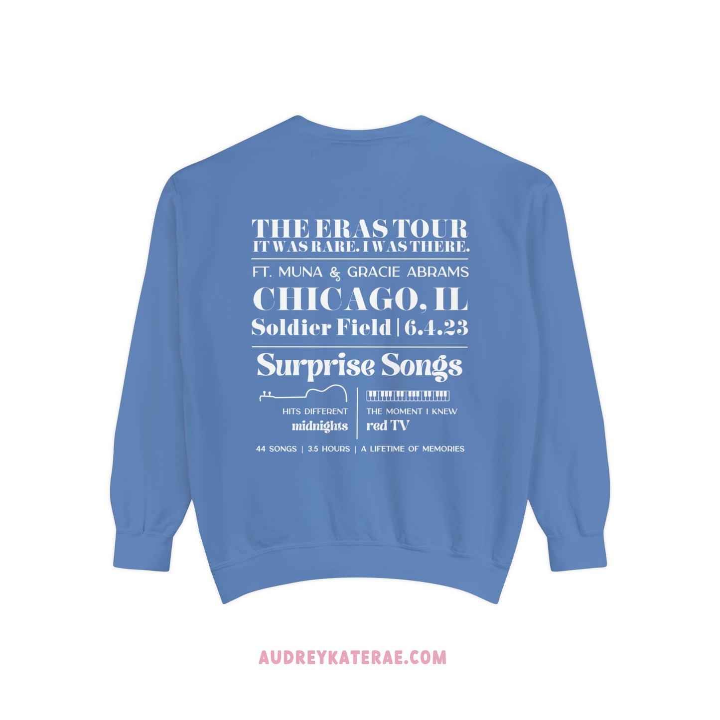 Eras Chicago, IL Night 3 - 6-4-23 Custom Eras Tour Crewneck, Comfort Colors