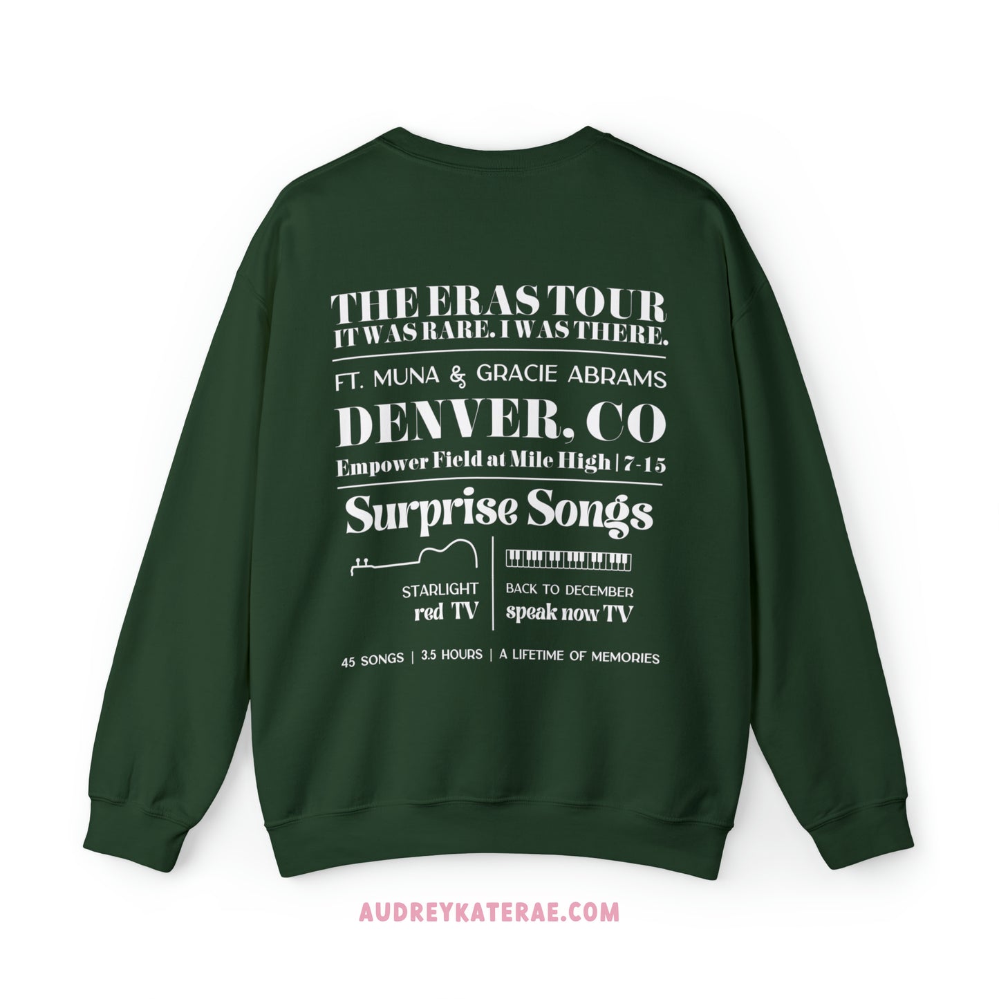 Eras Denver, CO Night 2 - 7-15-23 Custom Eras Tour Crewneck, Gildan S-5XL