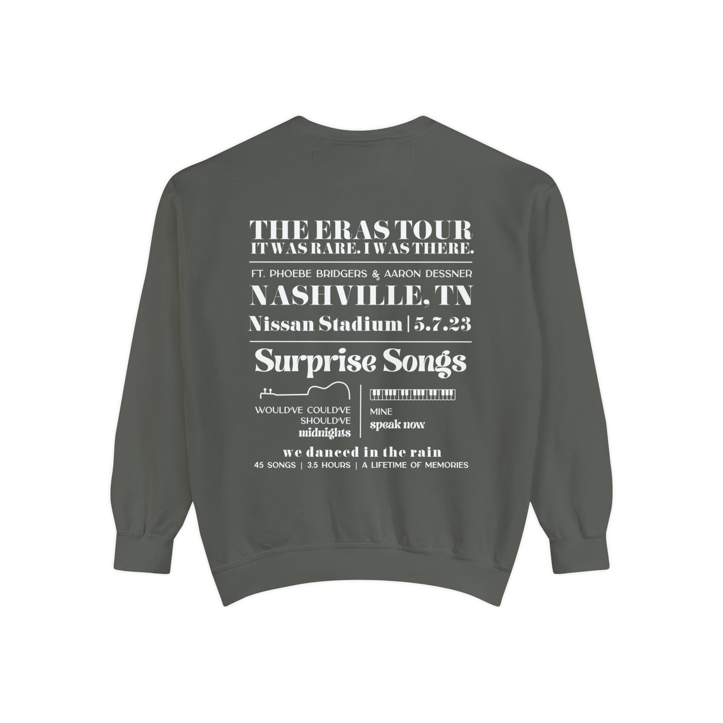 Eras Nashville, TN Night 3 - 5-7-23 - Cusrom Eras Tour Crewneck, Comfort Colors