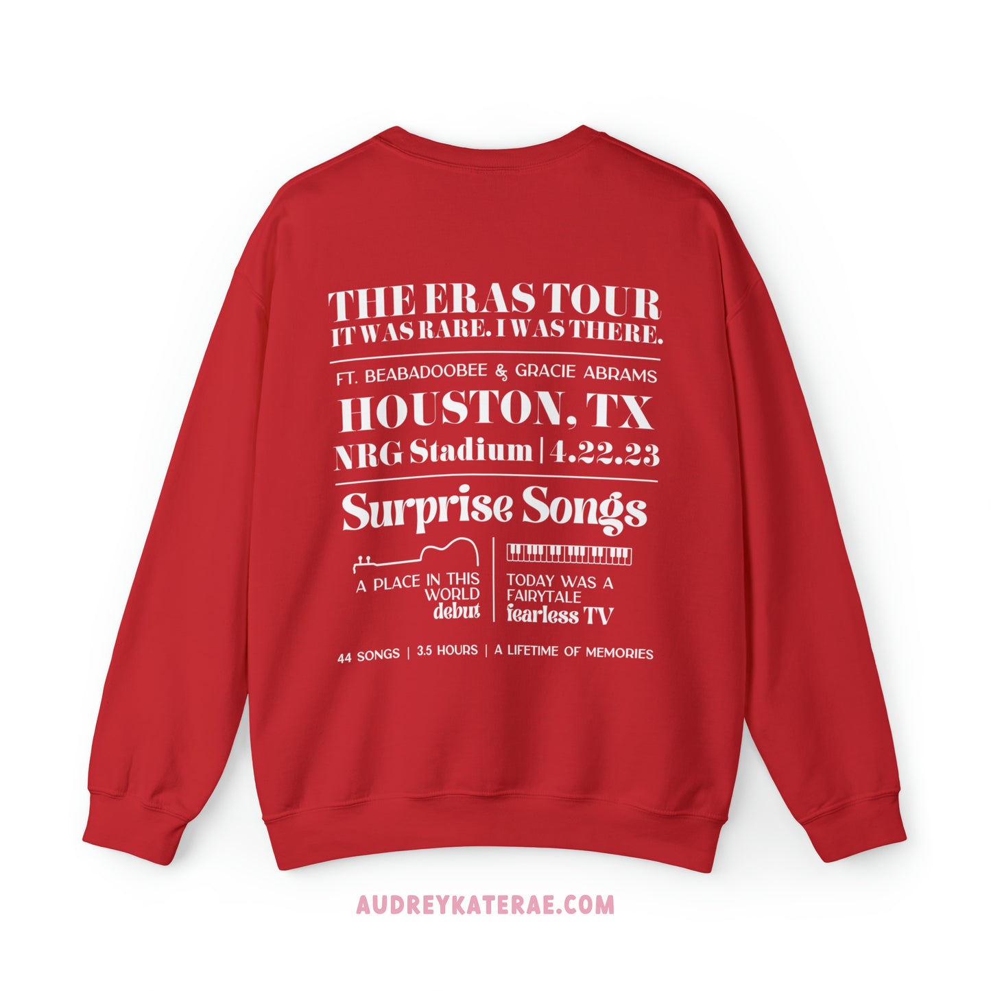 Eras Houston, TX Night 2, 4-22-23, Custom Gildan Eras Tour Crewneck