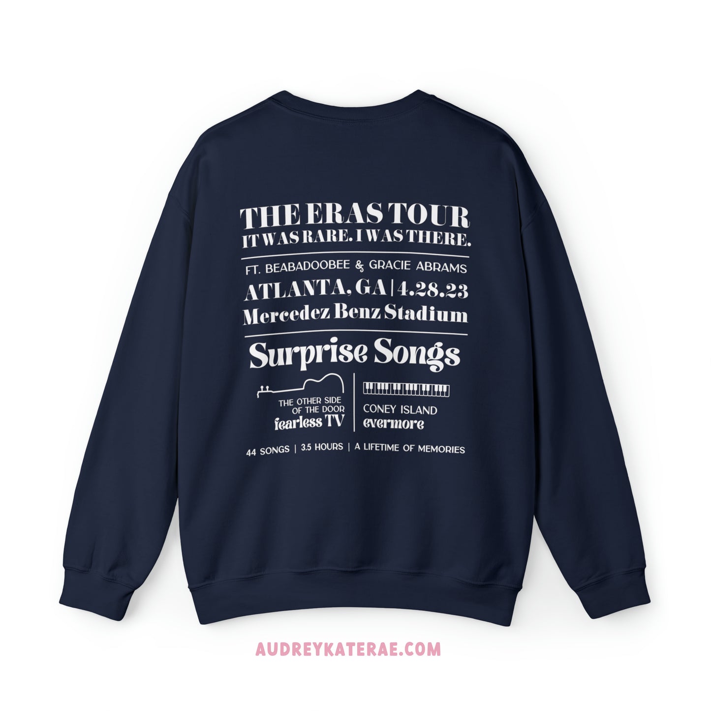 Eras Atlanta, GA Night 1, 4-28-23, Custom Eras Tour Crewneck, Gildan S-5XL