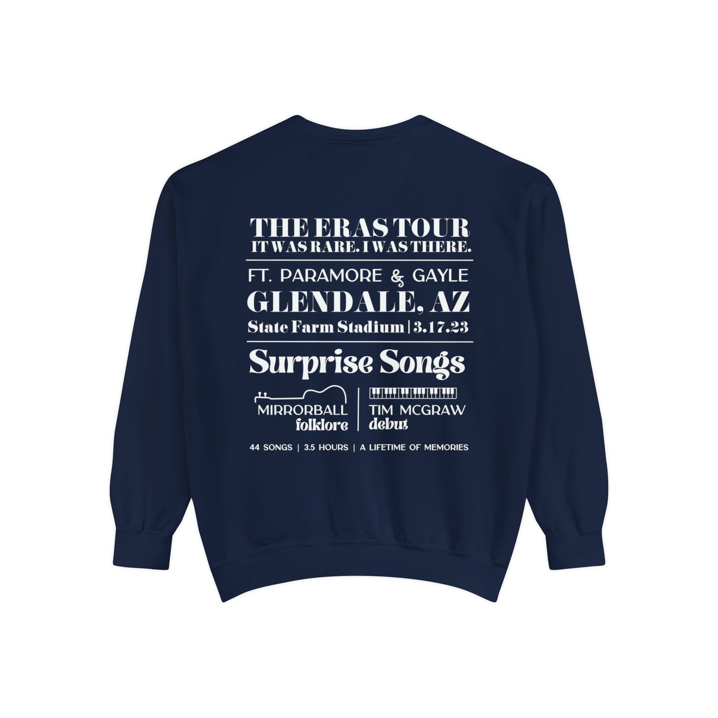 Eras Glendale, AZ Night 1 - 3-17-23 - Custom Eras Tour Crewneck, Comfort Colors