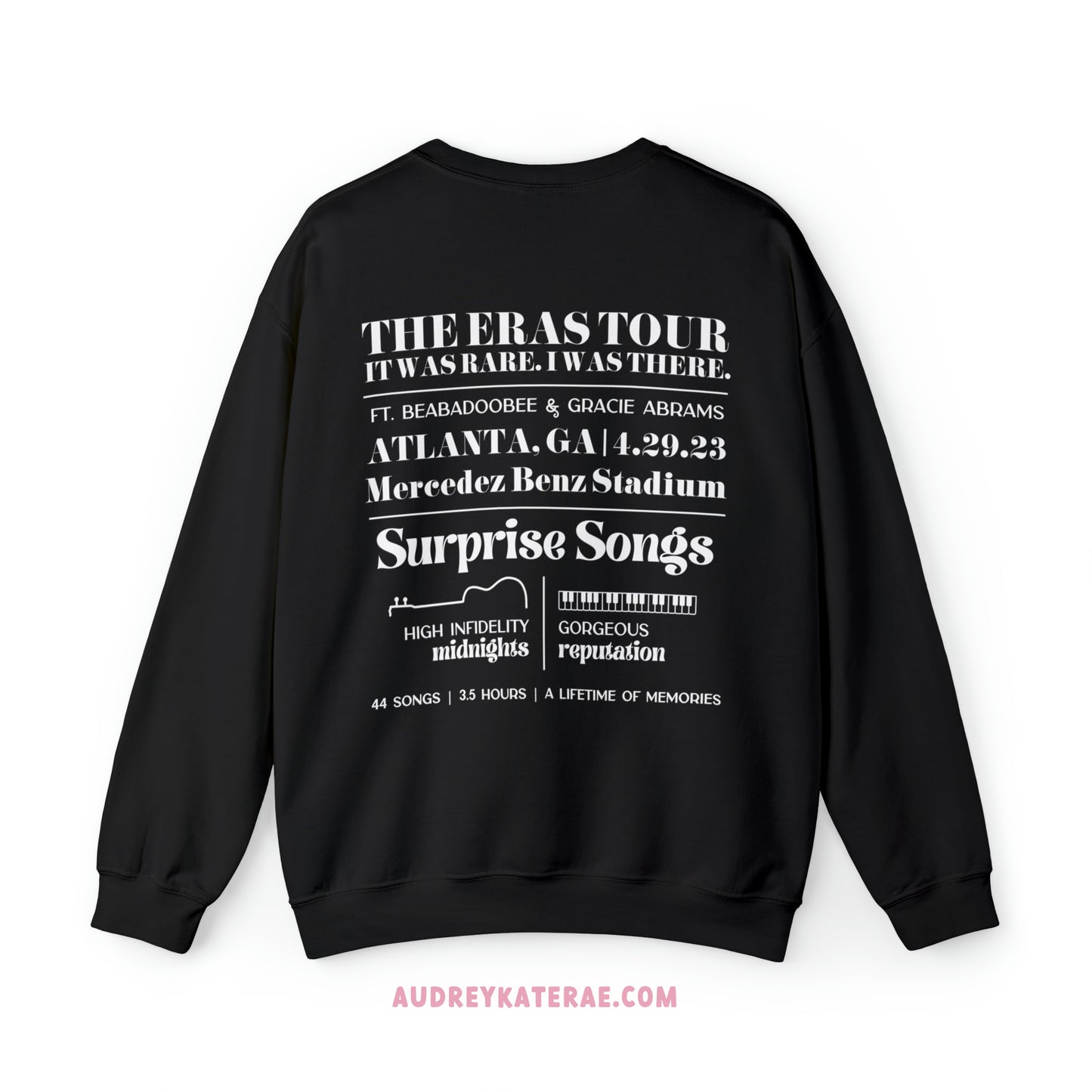 Eras Atlanta, GA Night 2, 4-29-23, Custom Eras Tour Crewneck, Gildan S-5XL