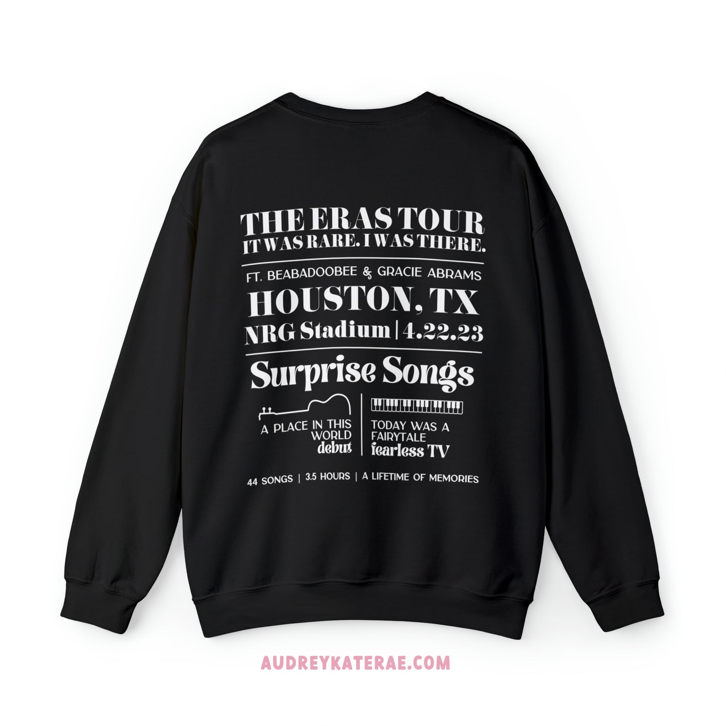 Eras Houston, TX Night 2, 4-22-23, Custom Gildan Eras Tour Crewneck