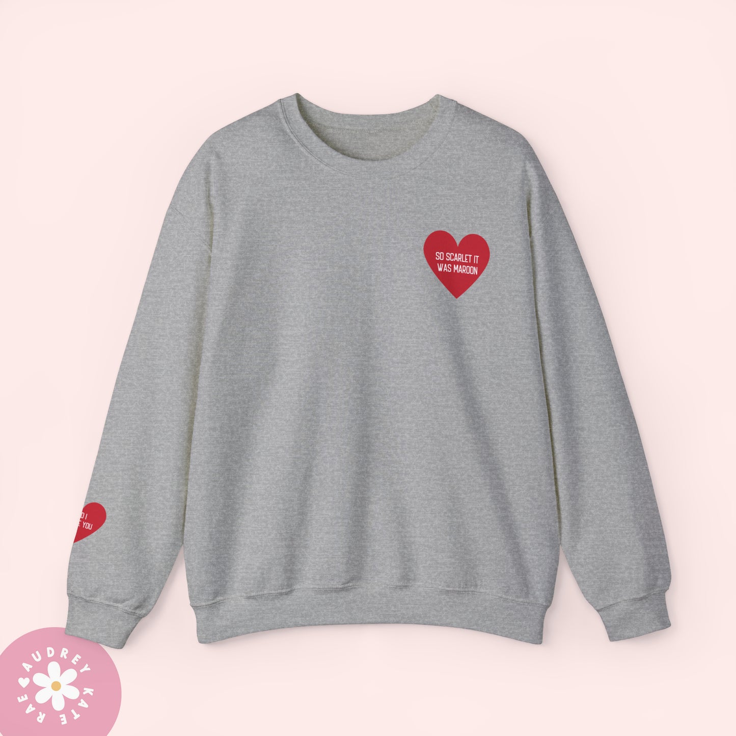 So Scarlet it was Maroon / And I Chose You - Pocket Heart Unisex Crewneck - S-5XL