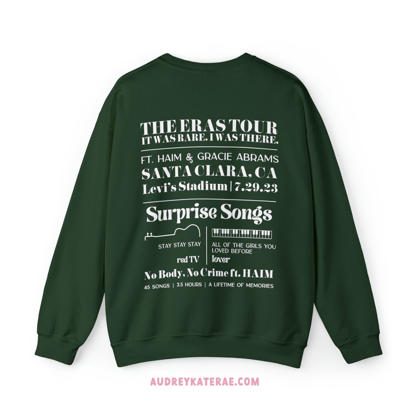 Eras Santa Clara, CA Night 2 - 7-29-23 Custom Eras Tour Crewneck, Gildan S-5XL