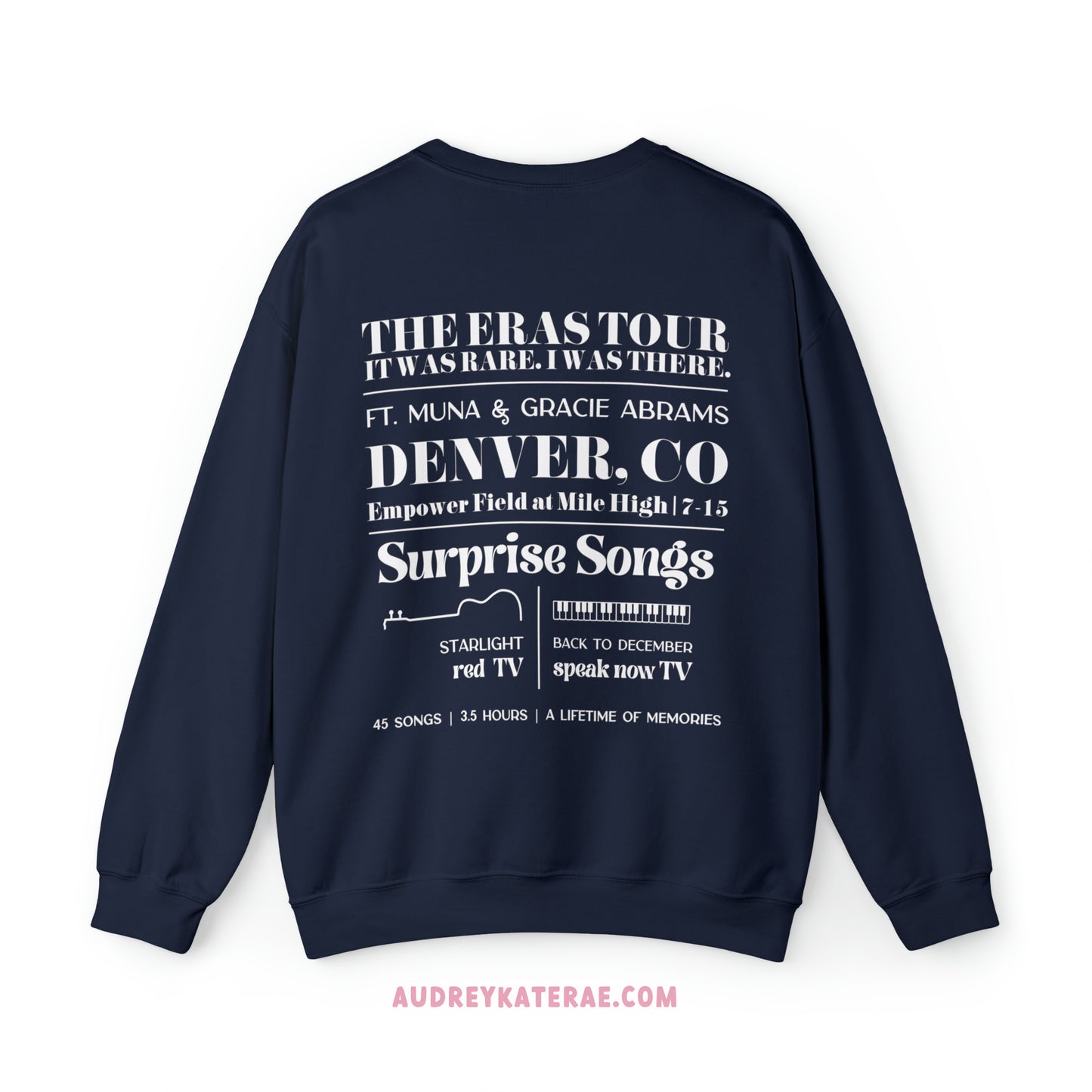 Eras Denver, CO Night 2 - 7-15-23 Custom Eras Tour Crewneck, Gildan S-5XL