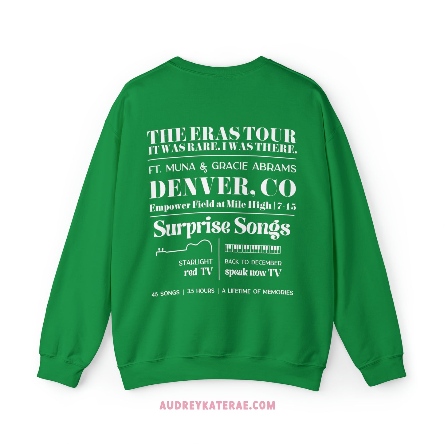 Eras Denver, CO Night 2 - 7-15-23 Custom Eras Tour Crewneck, Gildan S-5XL