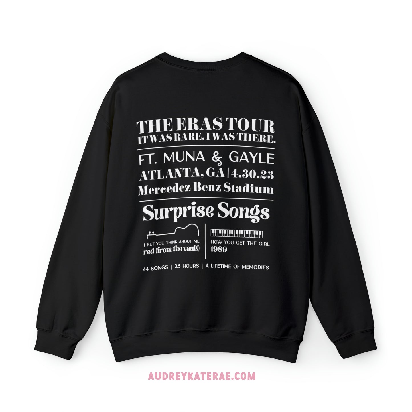 Eras Atlanta, GA Night 3, 4-30-23, Custom Eras Tour Crewneck, Gildan S-5XL