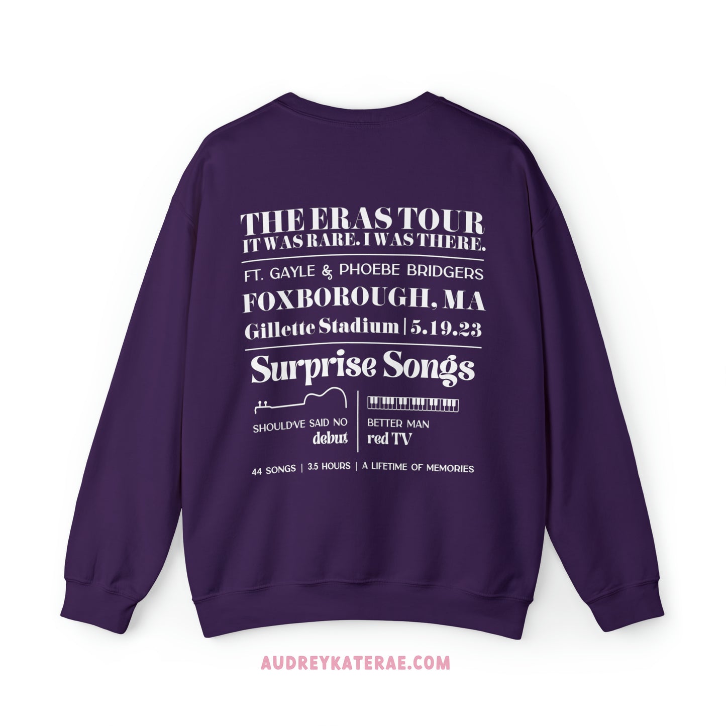 Eras Foxborough, MA Night 1 - 5-19-23 Custom Eras Tour Crewneck, Gildan S-5XL