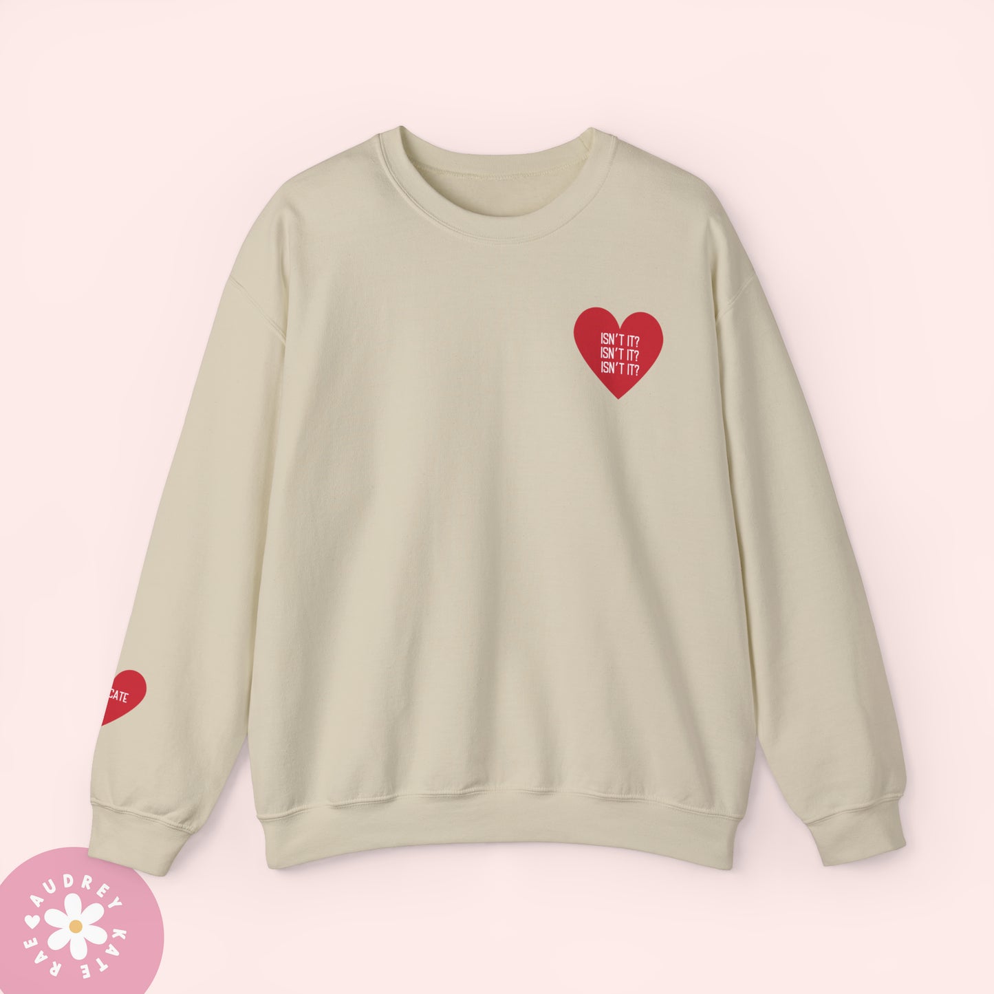 Isn't It x 3 / Delicate - Pocket Heart Unisex Crewneck - S-5XL