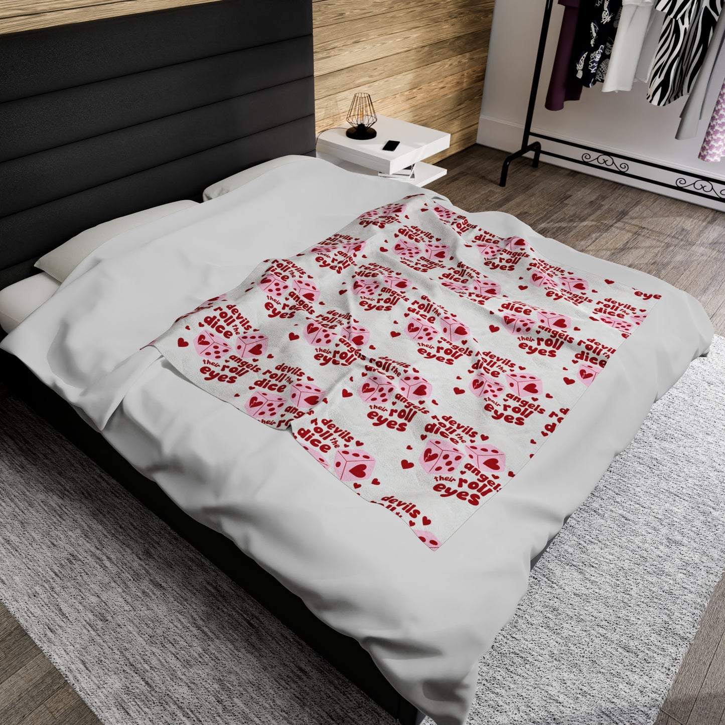 Devils Roll the Dice Velveteen Plush Blanket