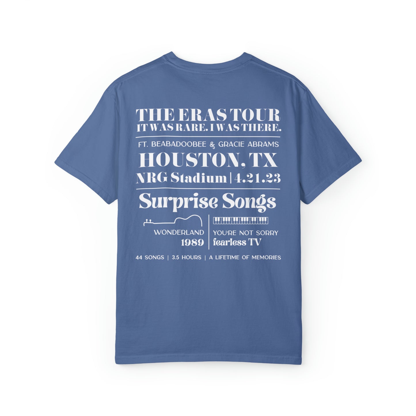 Eras Houston, TX Night 1, 4-21-23, Custom Comfort Colors Eras Tour Tshirt