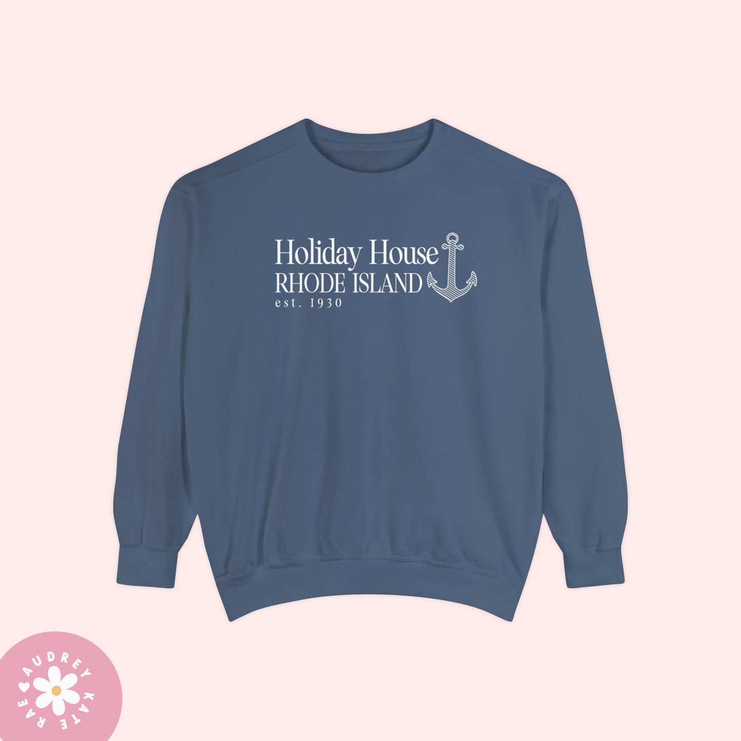 Holiday House, Rhode Island - Folklore LGAD Comfort Colors Crewneck Sweatshirt