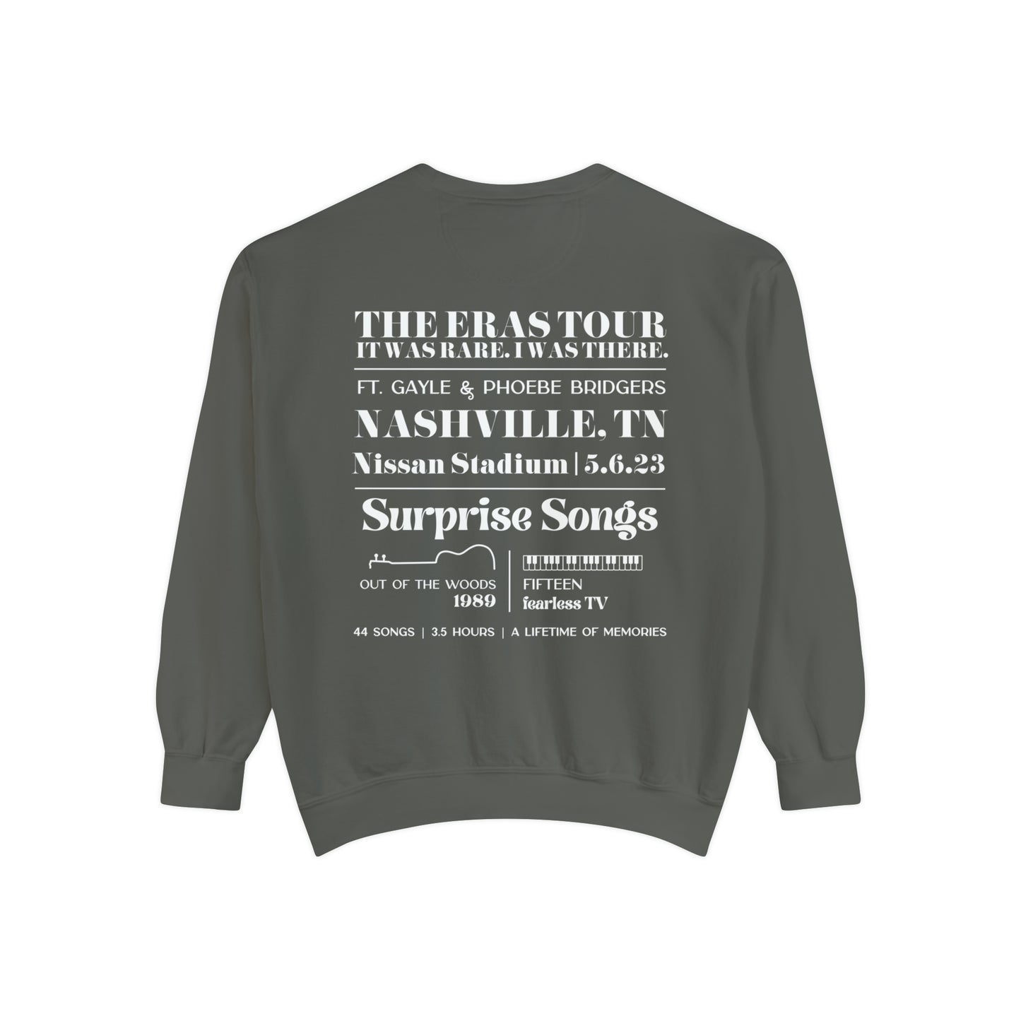 Eras Nashville, TN Night 2 - 5-6-23 - Custom Eras Tour Crewneck, Comfort Colors